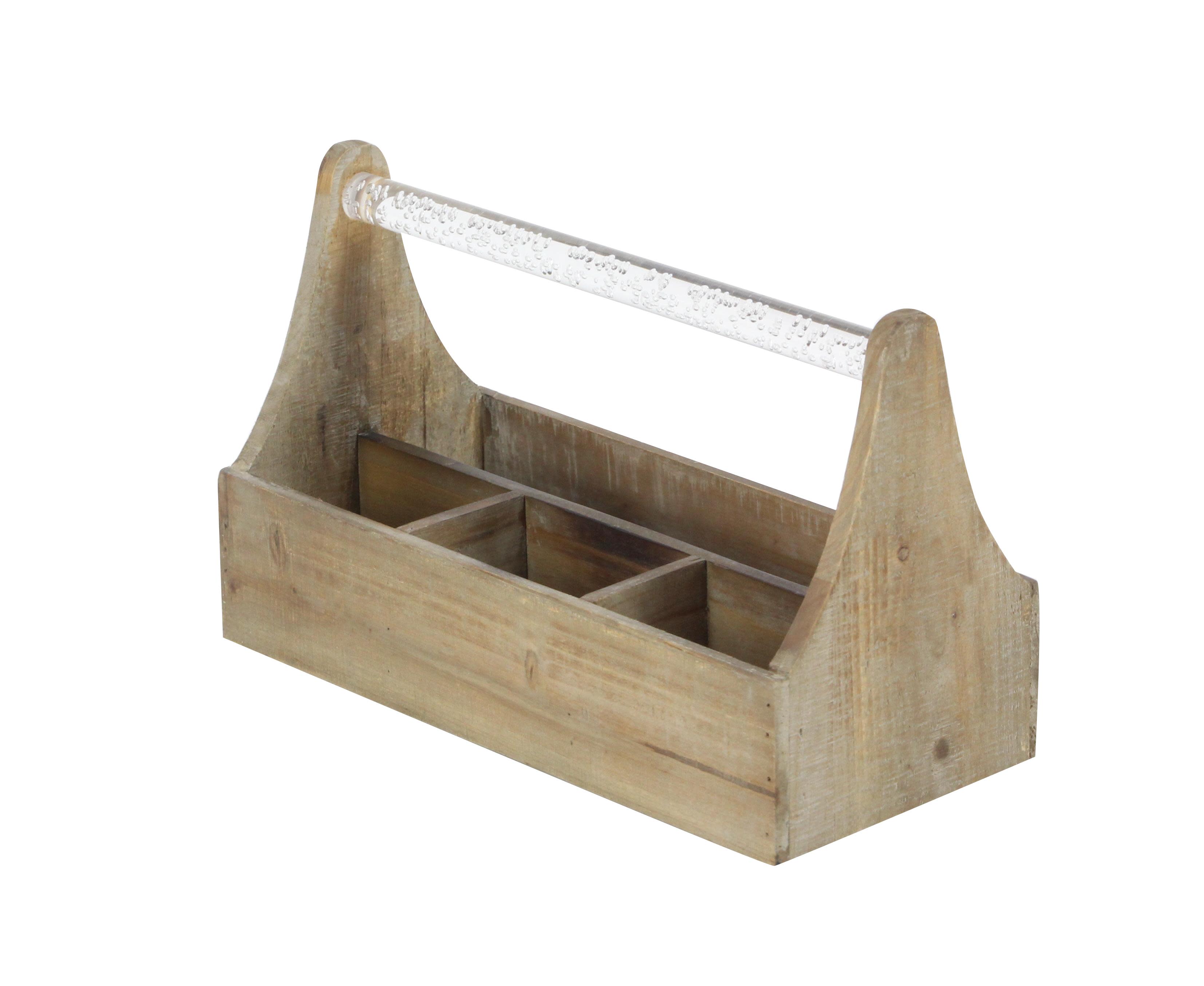 Brown Wood Rustic Wine Holder, 7" x 12" x 5"