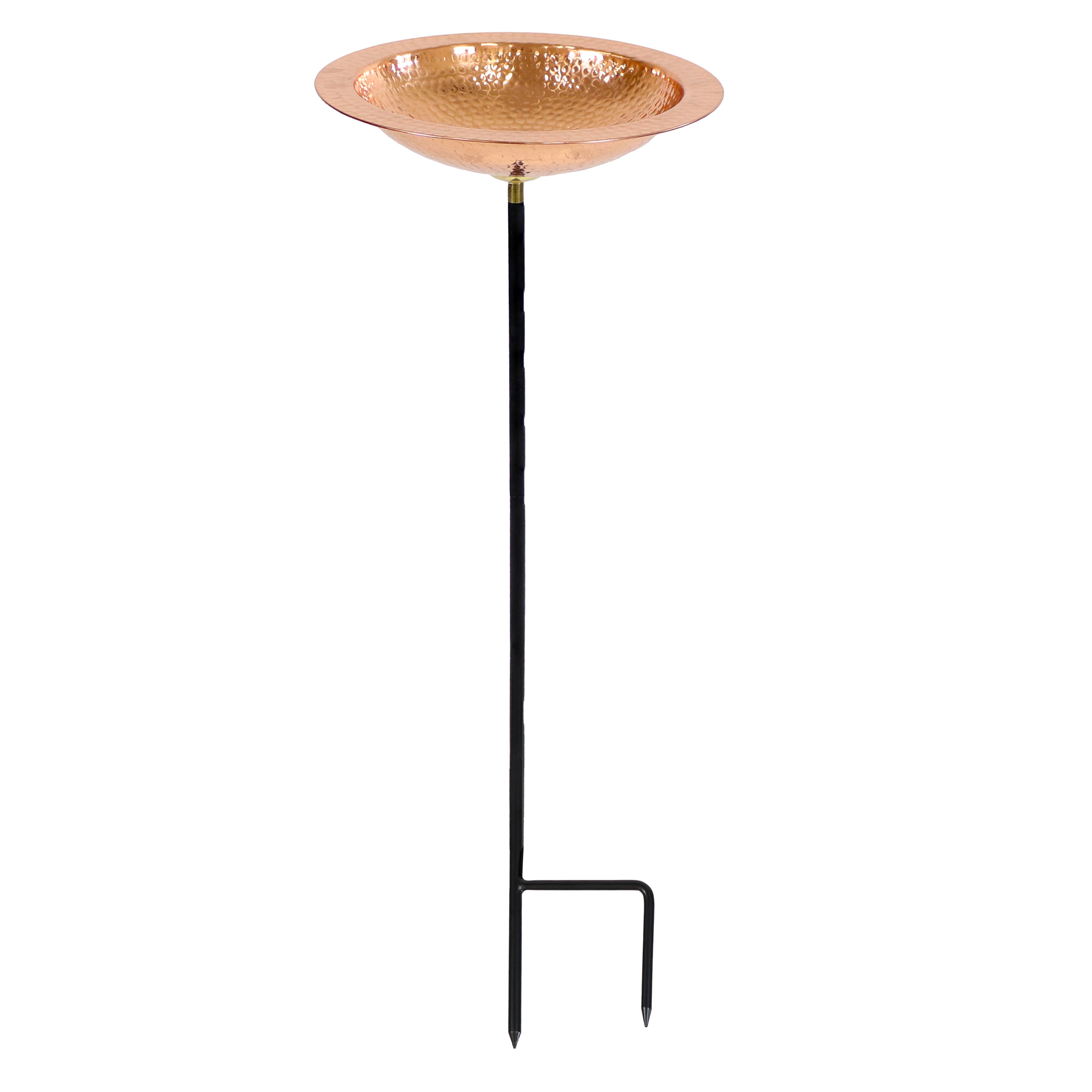 Copper Bird Bath/Bird Feeder with Iron Stake