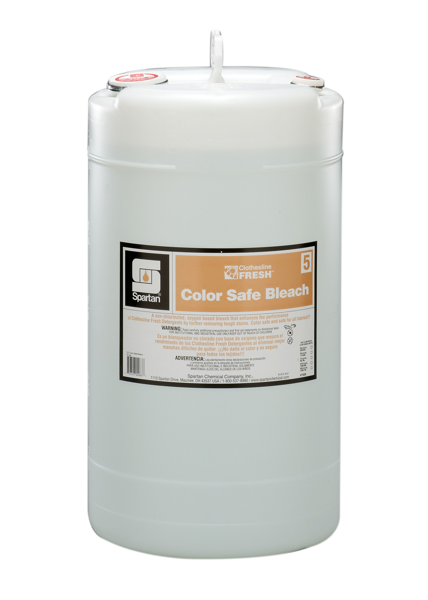 Spartan Chemical Company Clothesline Fresh Color Safe Bleach 5, 15 GAL DRUM