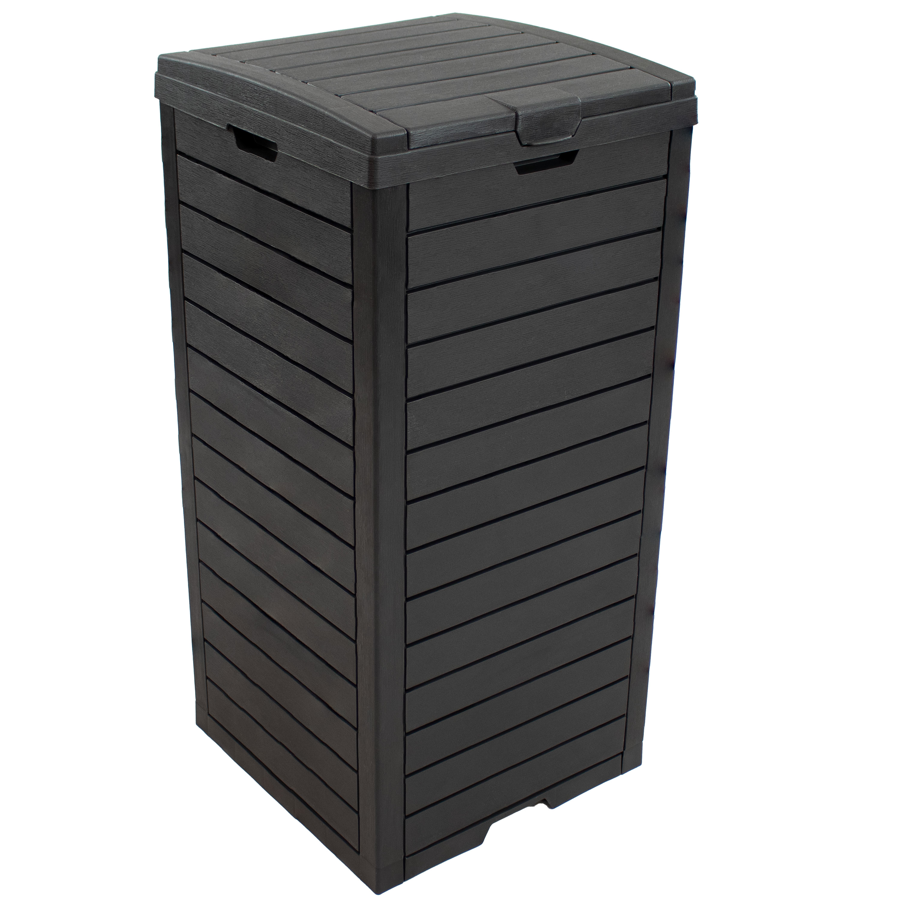 39-Gallon Polypropylene Resin Outdoor Trash Can - Black