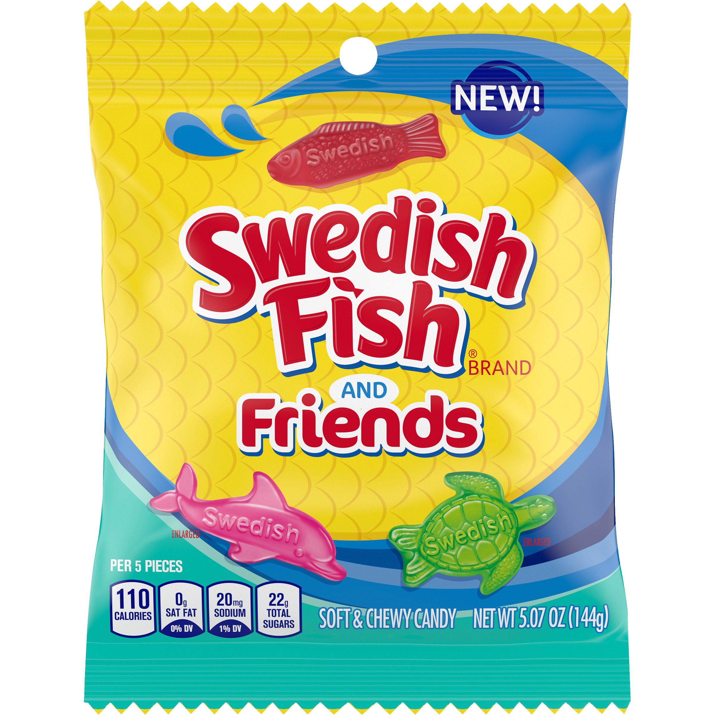SWEDISH FISH and Friends Soft & Chewy Candy, 5.07 oz-1