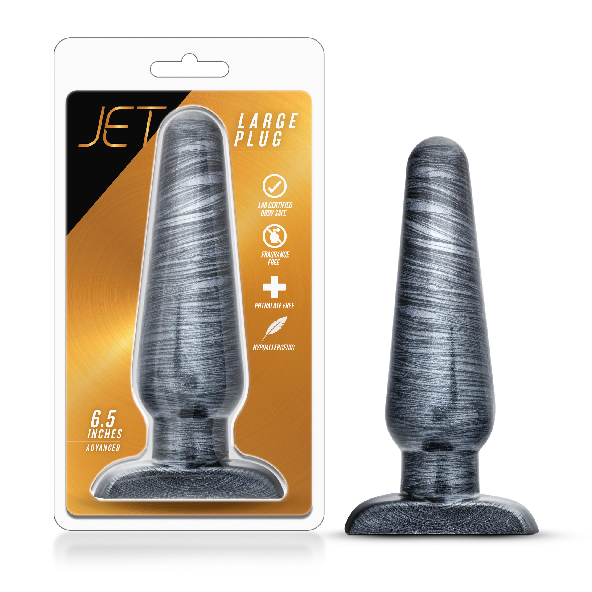 Blush Jet Carbon Metallic Black 6.5-Inch Anal Plug