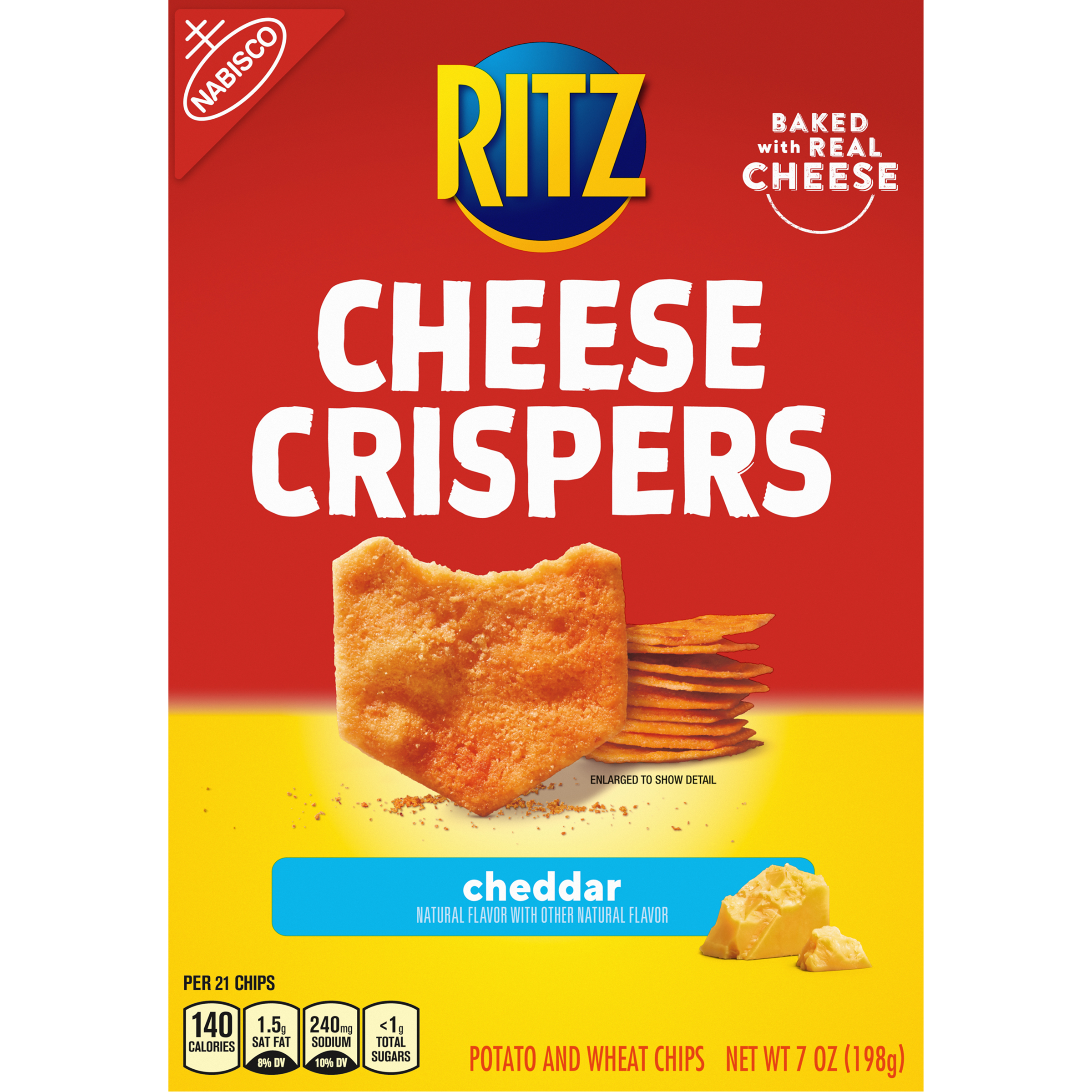 RITZ Cheese Crispers Cheddar Chips, 7 oz-thumbnail-1