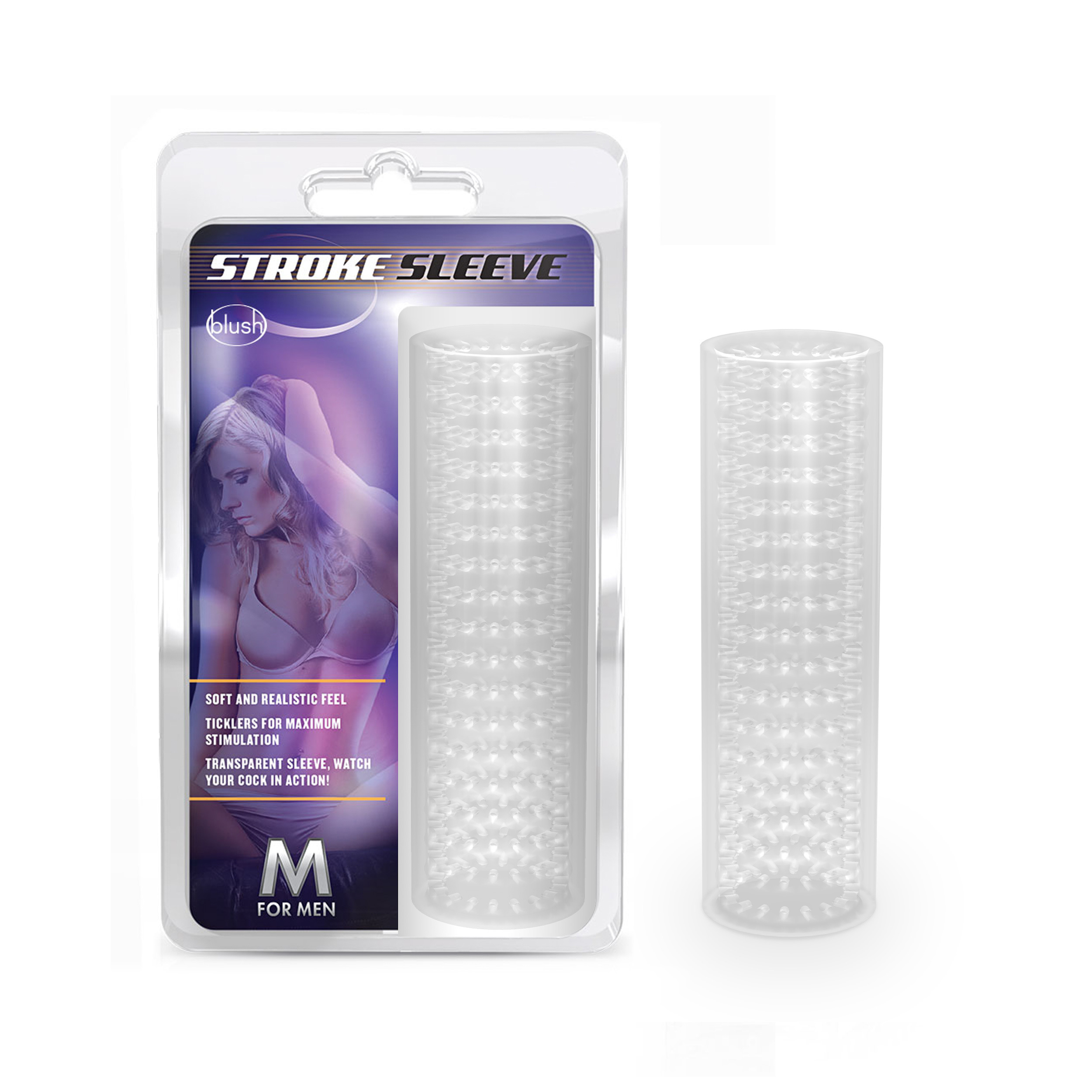 Blush M for Men Stroke Sleeve Clear Masturbator / Stroker