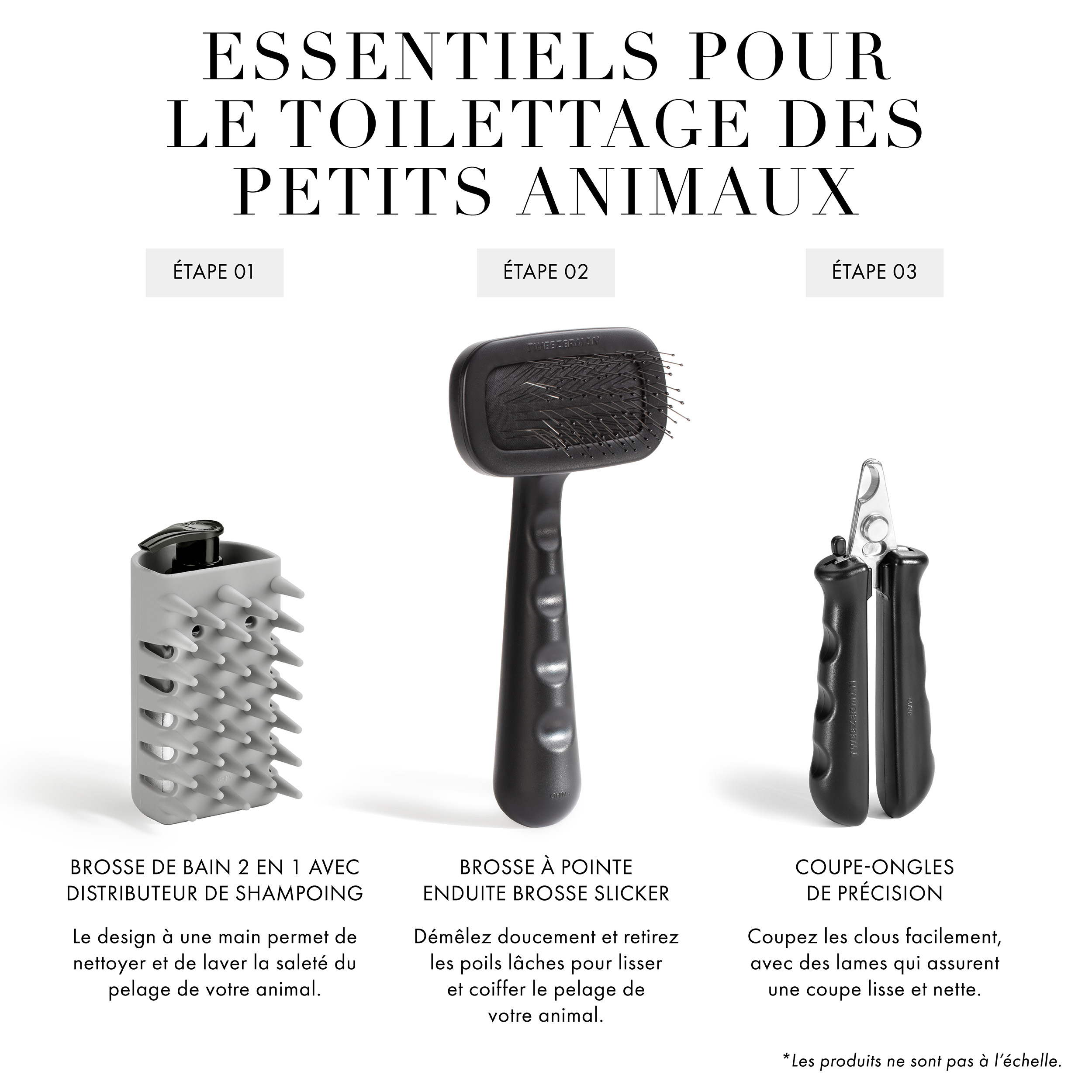 Entretien des ongles pour petits animaux. Haute performance – Des lames précises assurent une coupe fluide et nette en un seul mouvement. Acier inoxydable – La qualité durable est facile à désinfecter avec de l’alcool. Mécanisme de verrouillage automatique – Le système de verrouillage automatique est idéal pour une utilisation à une main et un rangement sécuritaire. Poignée ergonomique – Poignée antidérapante pour plus de confort et de contrôle. Vegan + Cruelty Free.