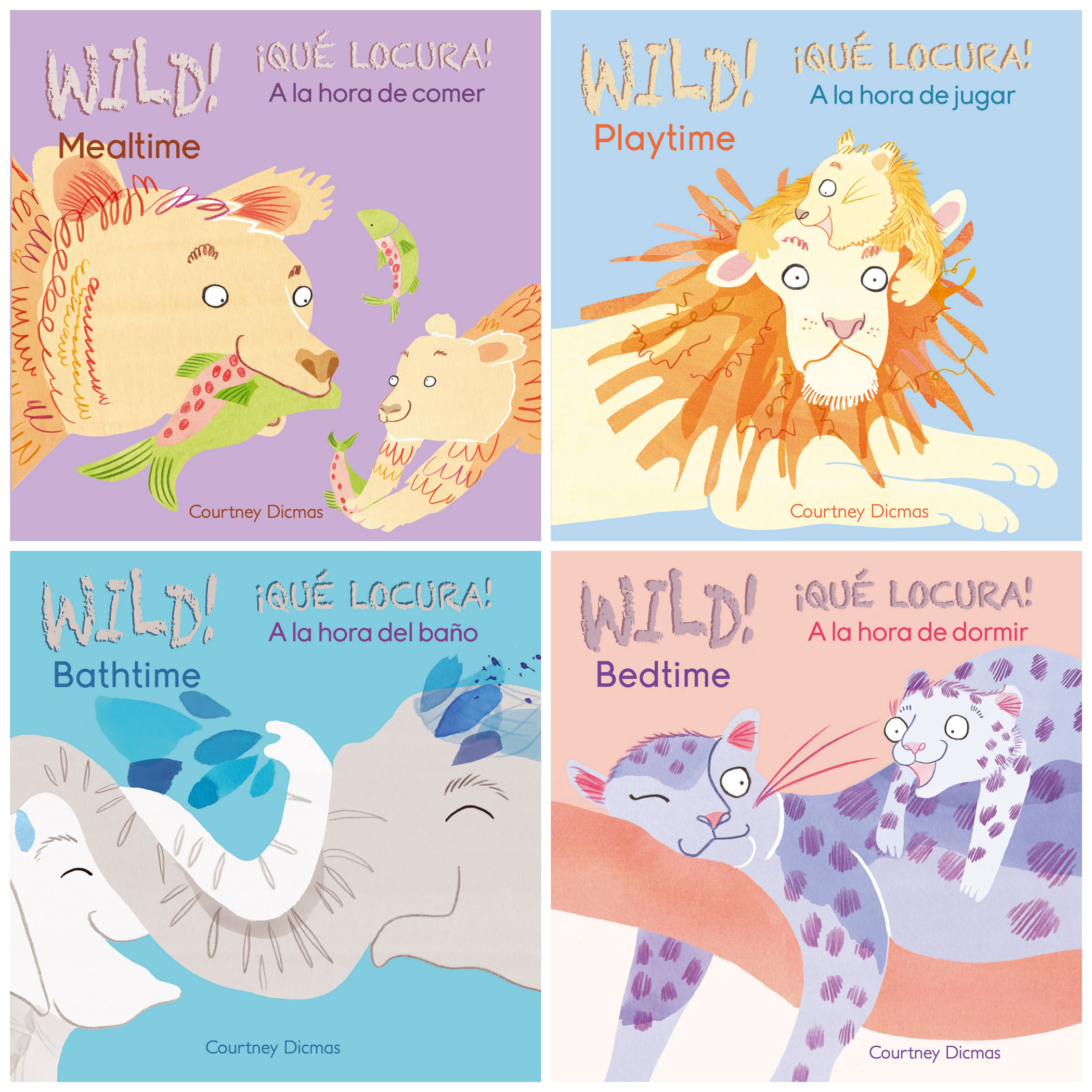 Child's Play Books Wild! Bilingual Board Books, Set of 4