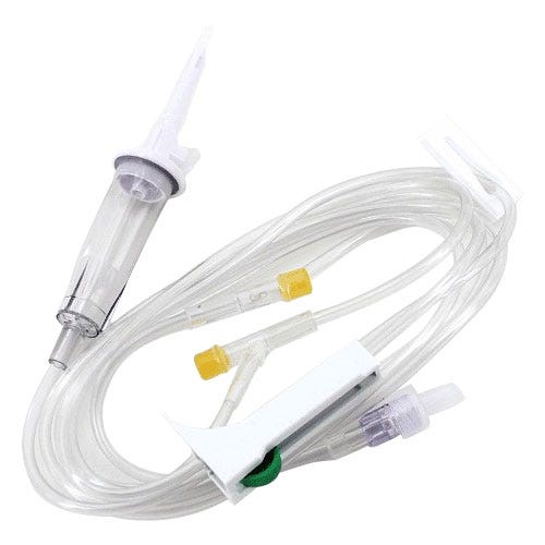 V1423 - IV Administration Set, 15drp/ml, 106" w/Universal Spike, 2 Injection Sites and SPIN-LOCK® Connector - 50/Case