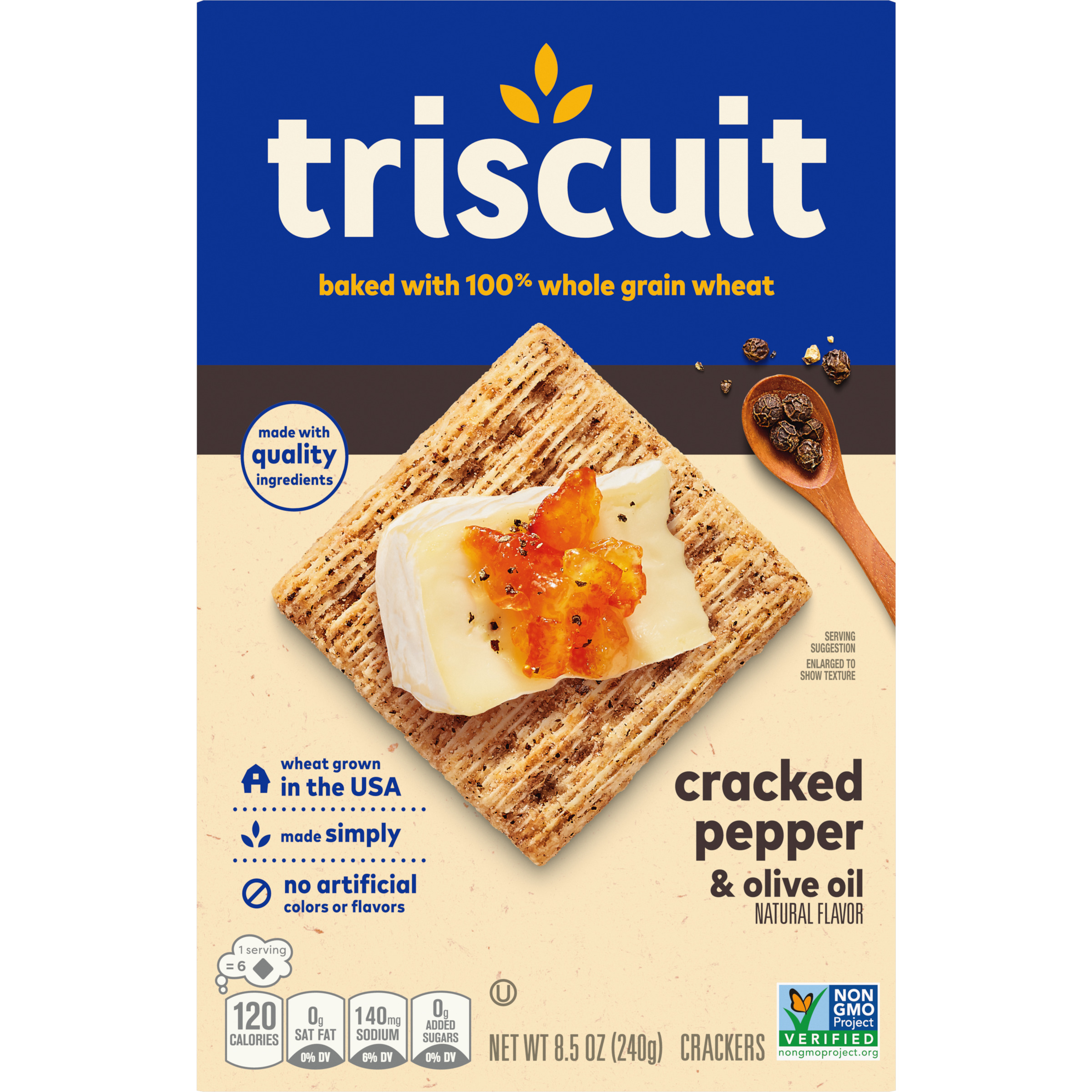 Triscuit Cracked Pepper & Olive Oil Whole Grain Wheat Crackers, 8.5 oz-thumbnail-3