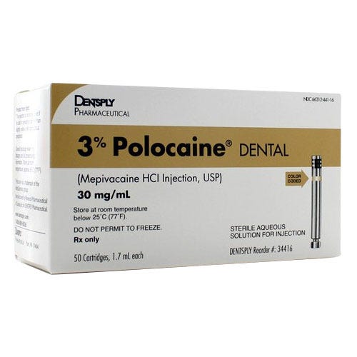 PolocaineÂ® 3% 1.7ml Dental Cartridge - 50/Box