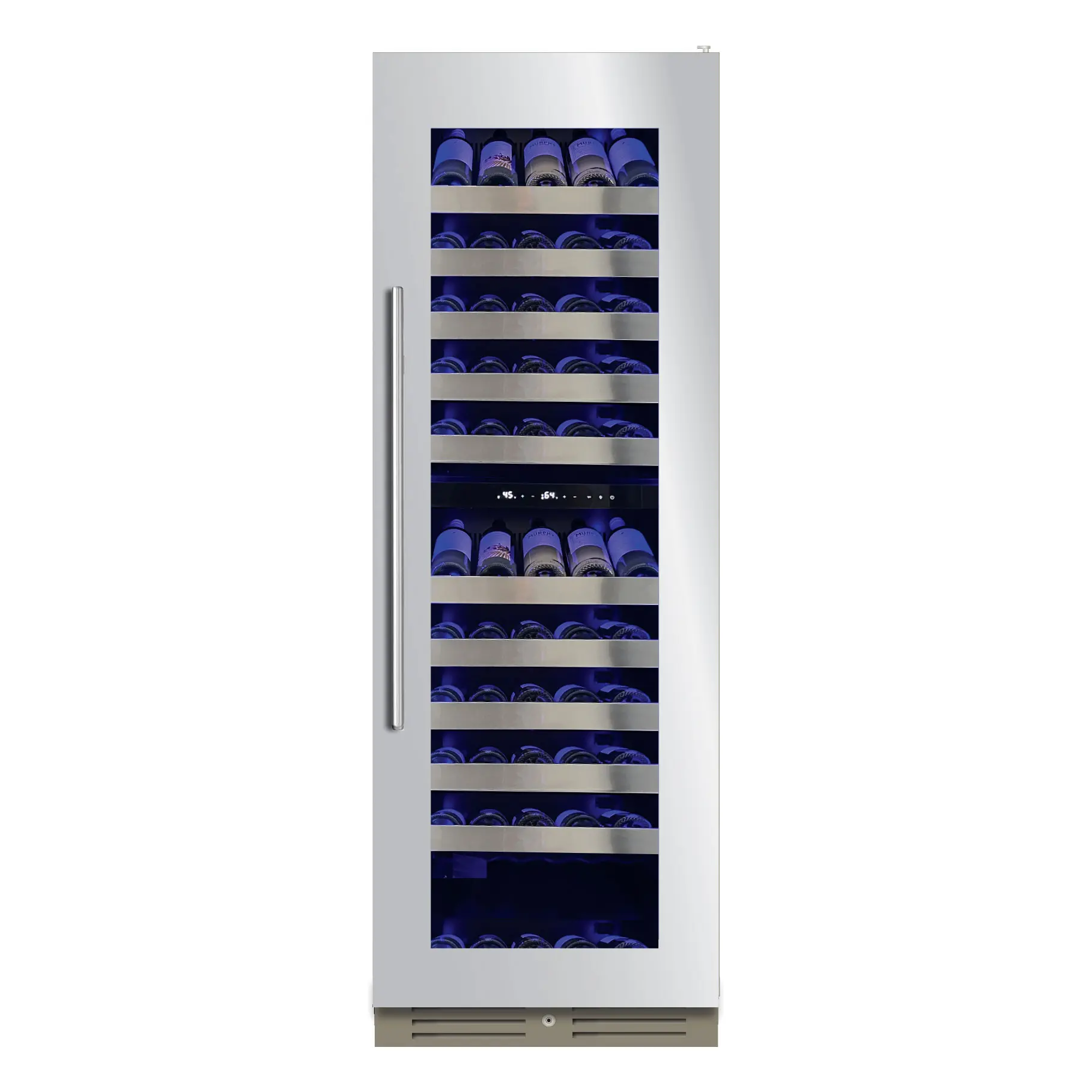 XO Appliances 24W x 70 Tall Wine Cooler, Dual Zone with a Stainless Steel and Glass, Field Reversible Door