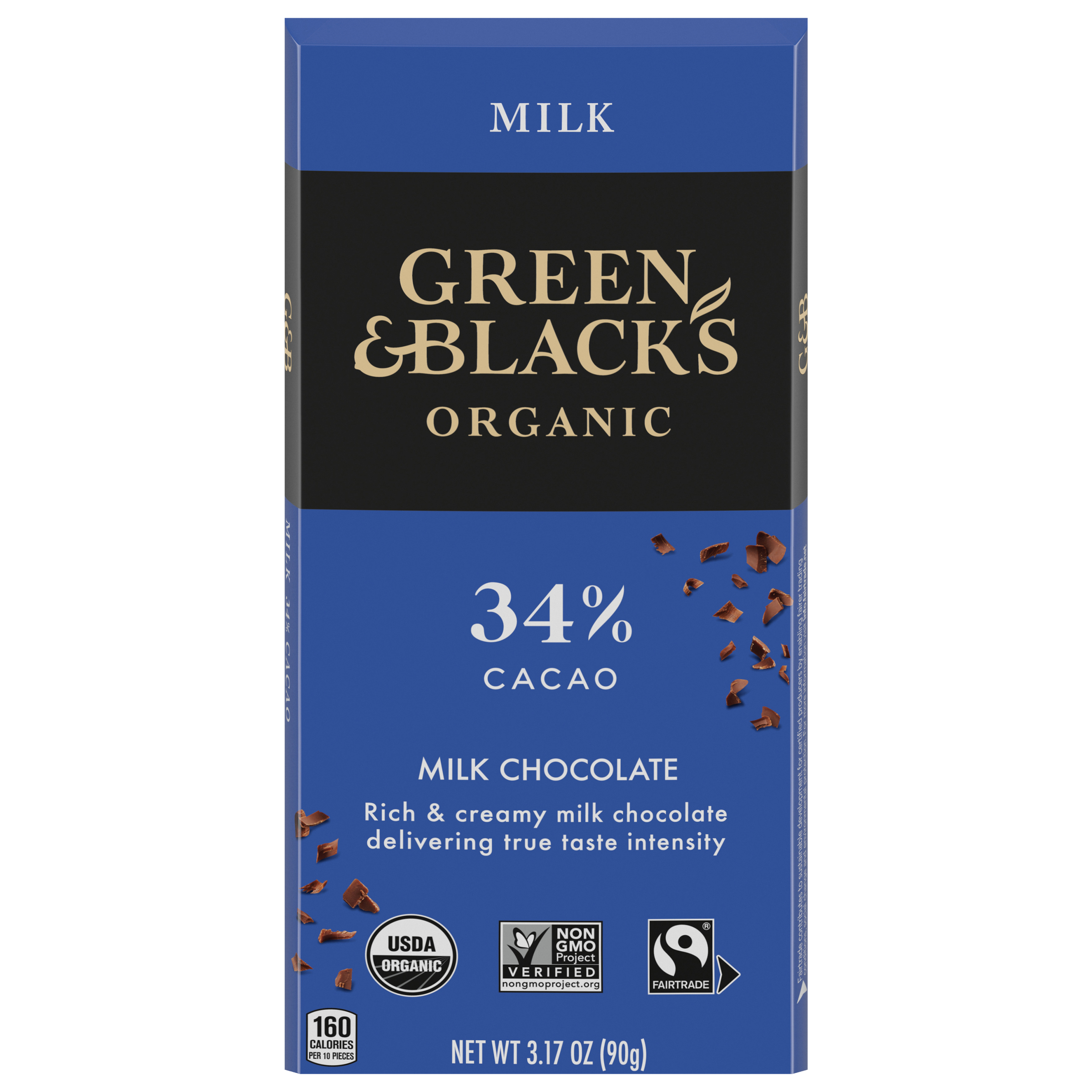 Green & Black's Organic Milk Chocolate Bar, 34% Cacao, 3.17 oz
