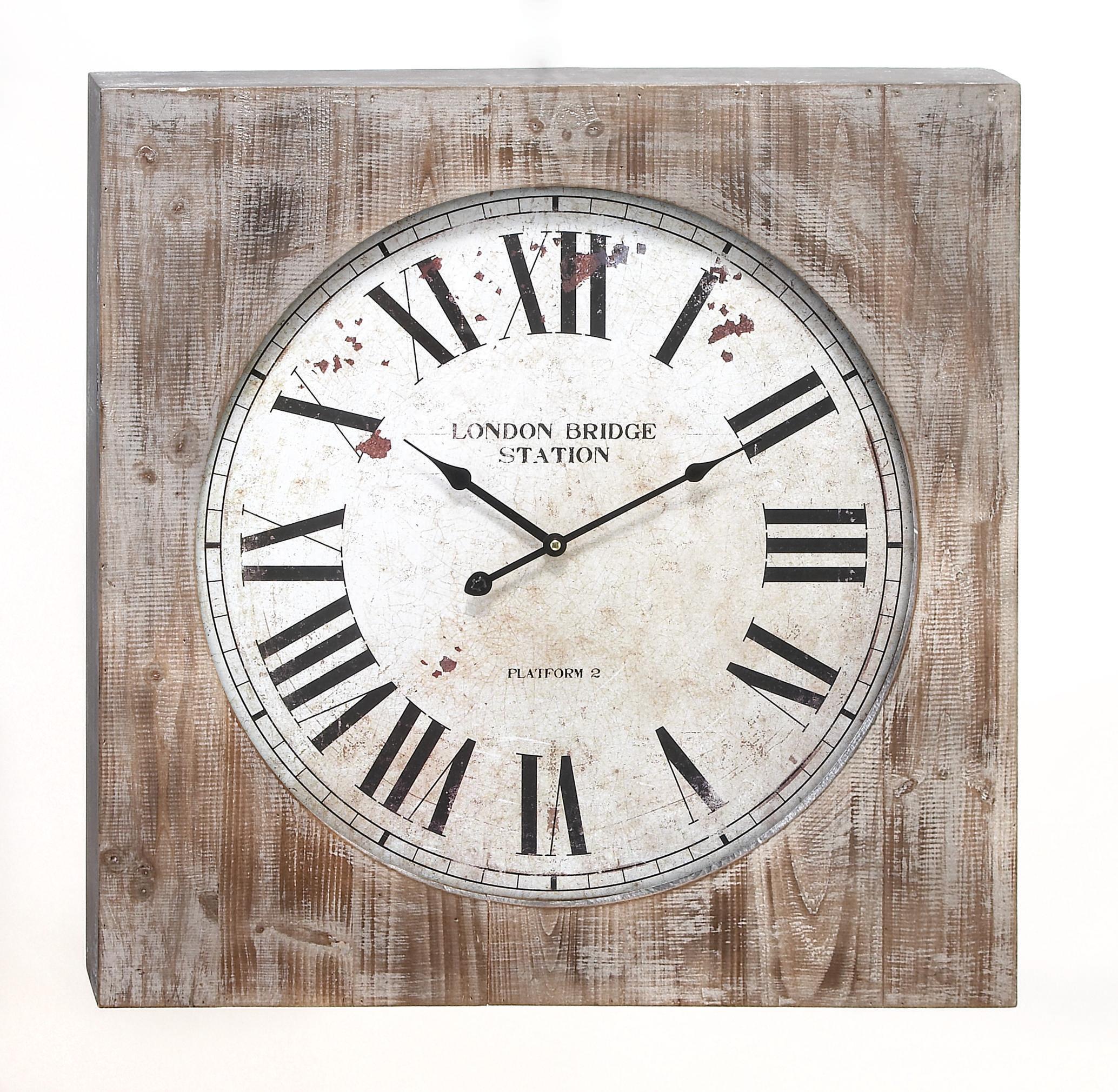 Brown Wood  Wall Clock, 27" x 3" x 27"