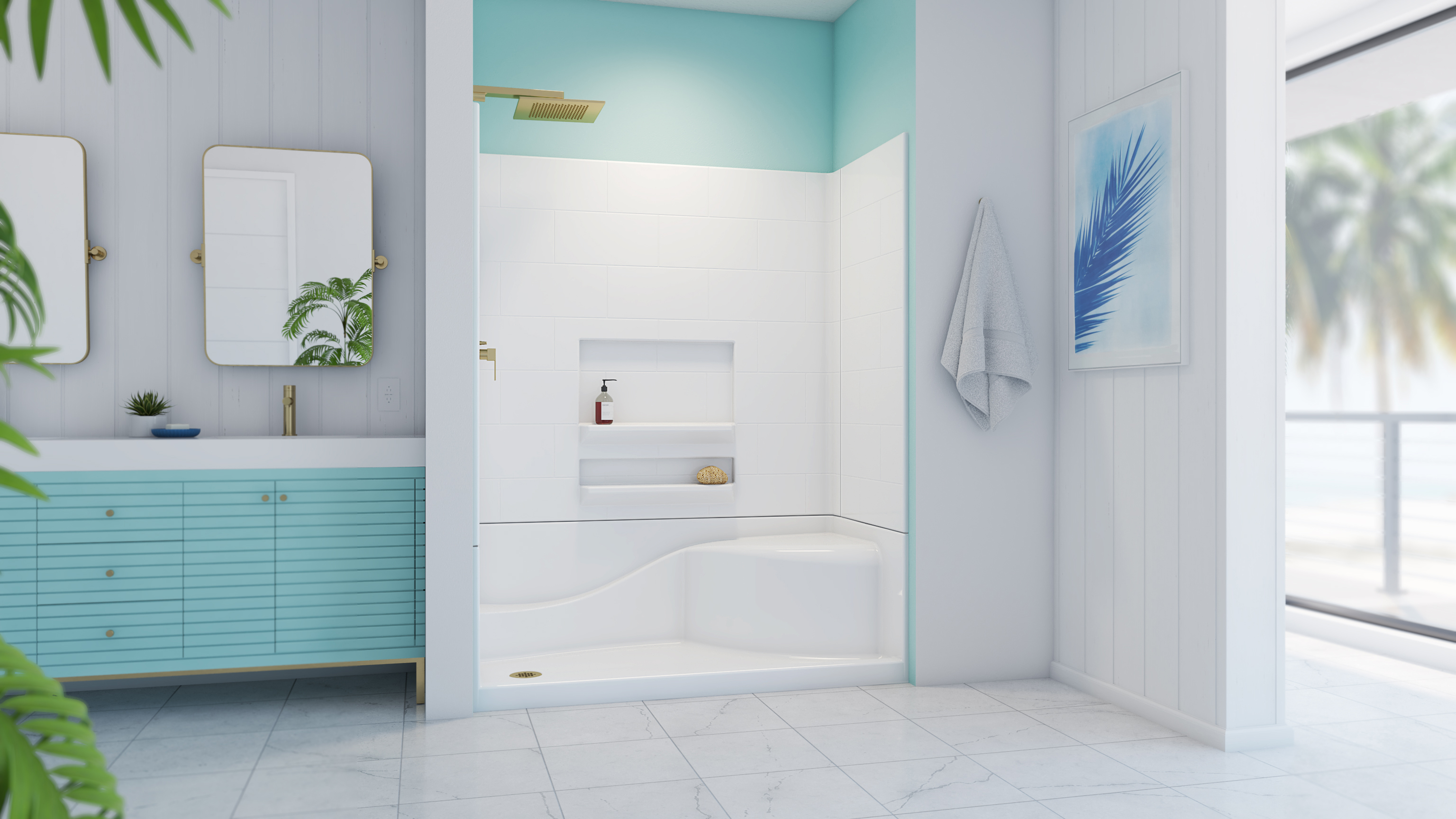 6030span Acrylx Alcove Shower Base In view 10