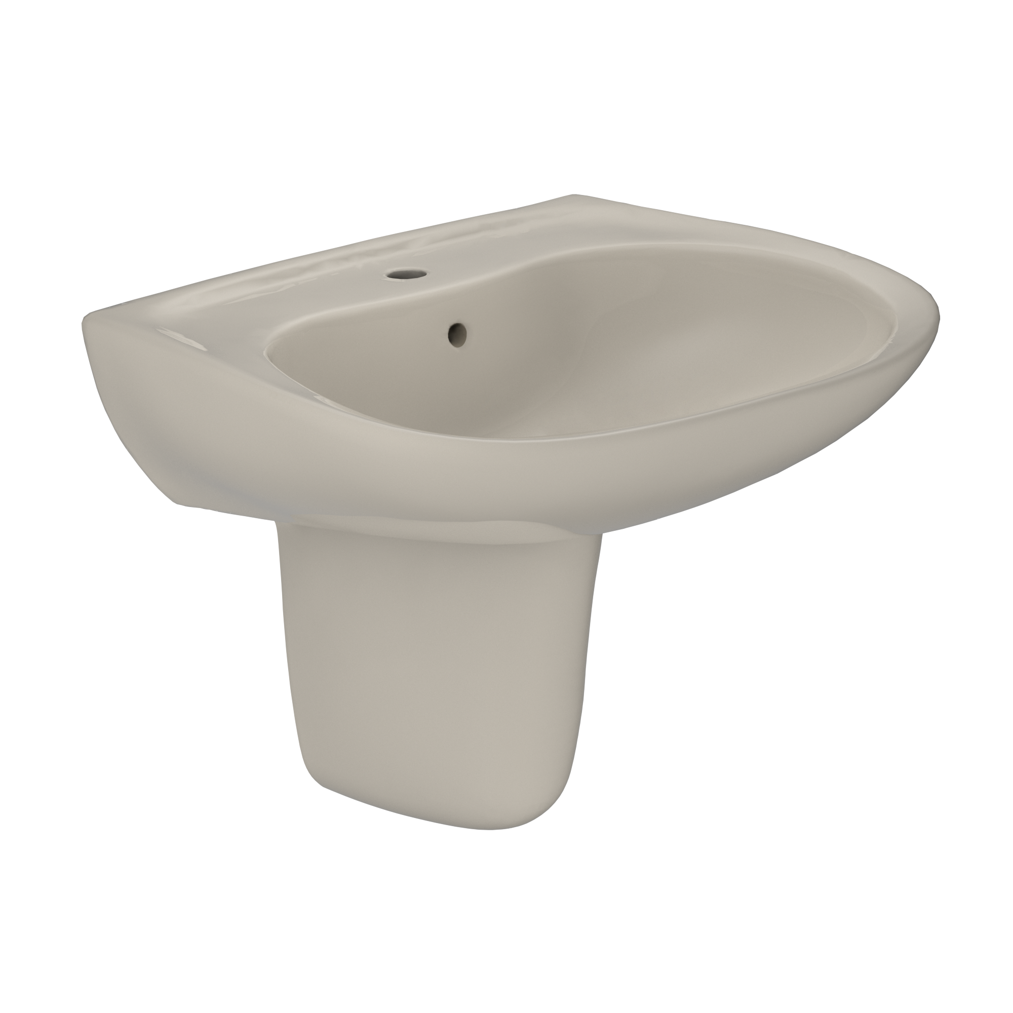 TOTO Prominence Oval Wall-Mount Bathroom Sink with CeFiONtect and Shroud for Single Hole Faucets, Bone, Vitreous China, LHT242G#03