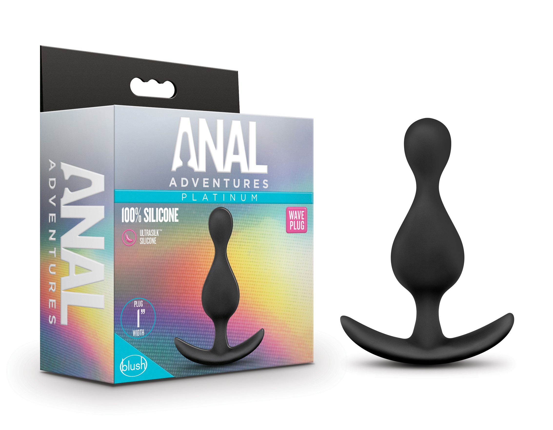 Blush Anal Adventures Platinum Wave Black 4.5-Inch Anal Plug