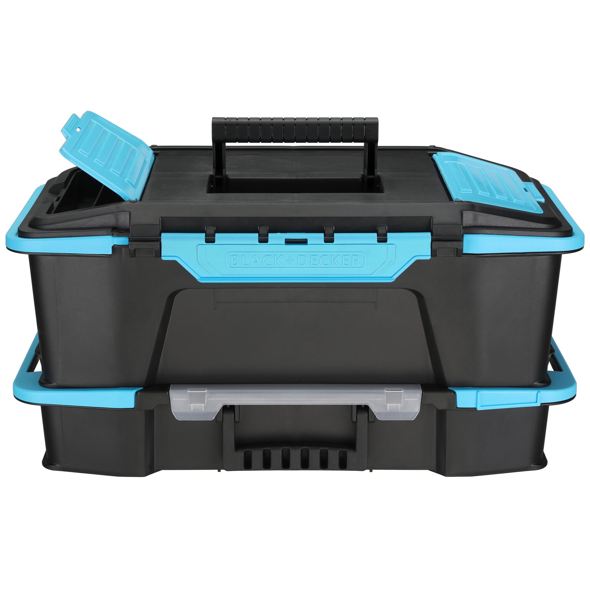 Black and decker 19” Stackable Caddy And Organizer with one top side compartment lid opened