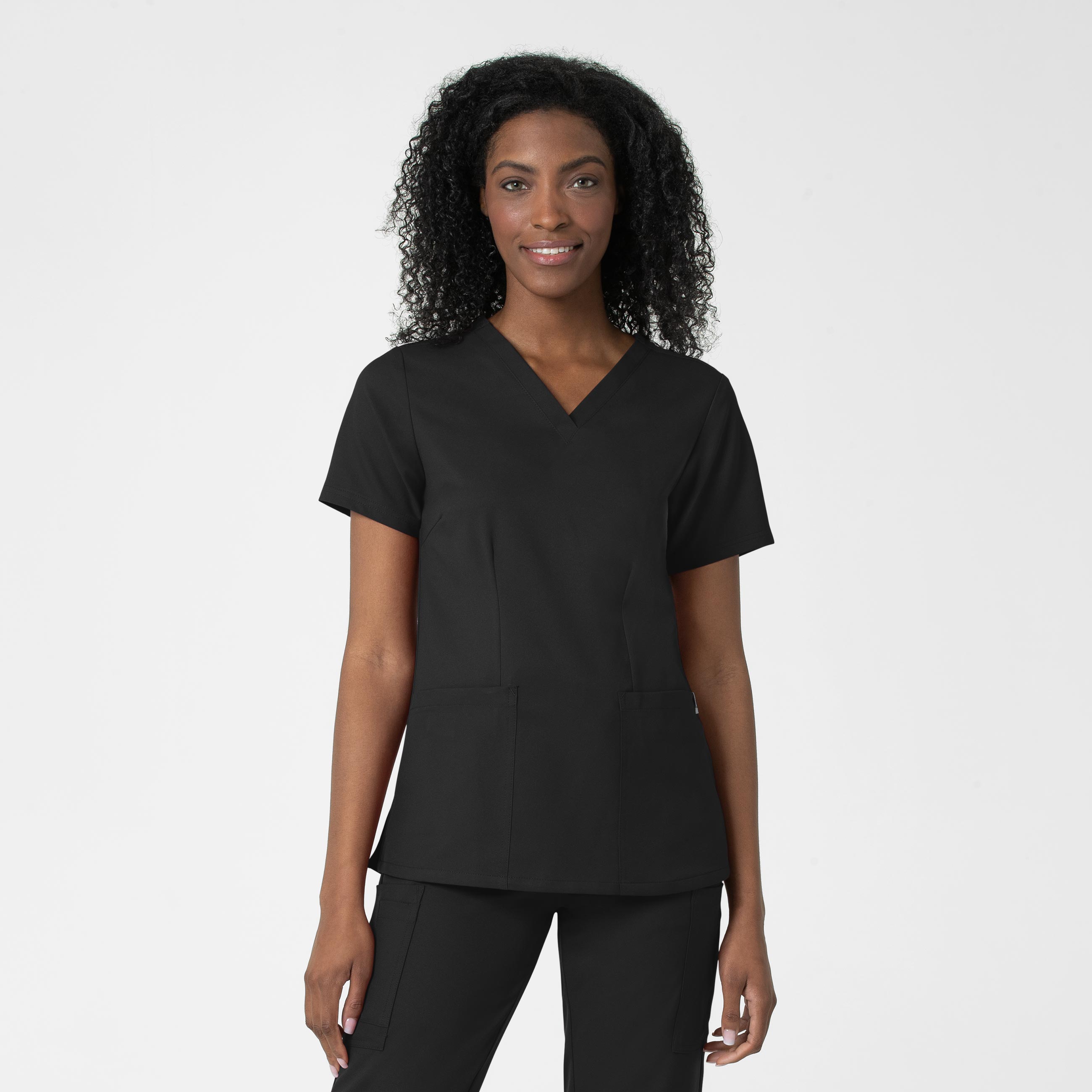 Wink Thrive Women&#8216;s Fitted 3-Pocket V-Neck Scrub Top-