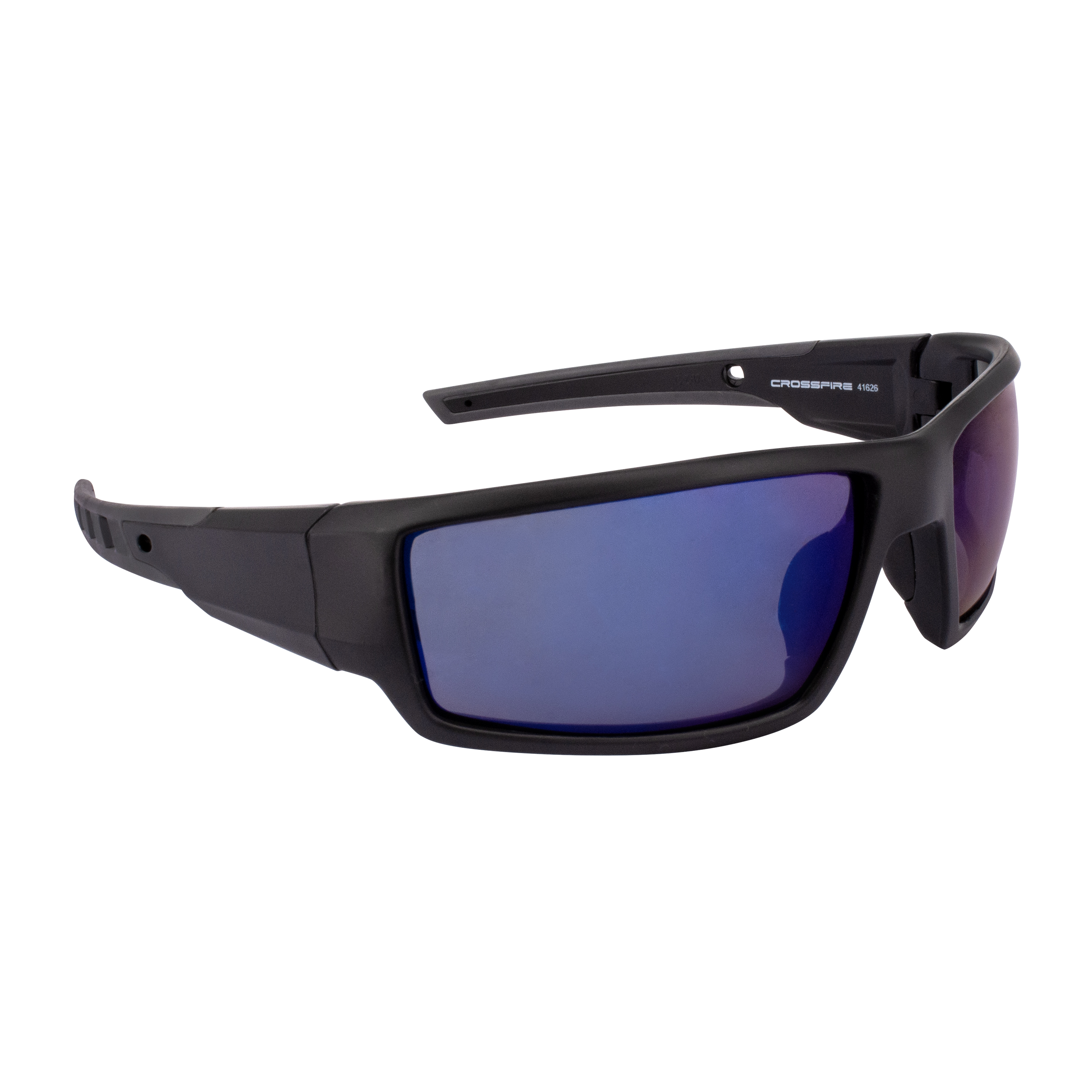 Cumulus Premium Safety Eyewear - Matte Black Frame - Blue Mirror Lens