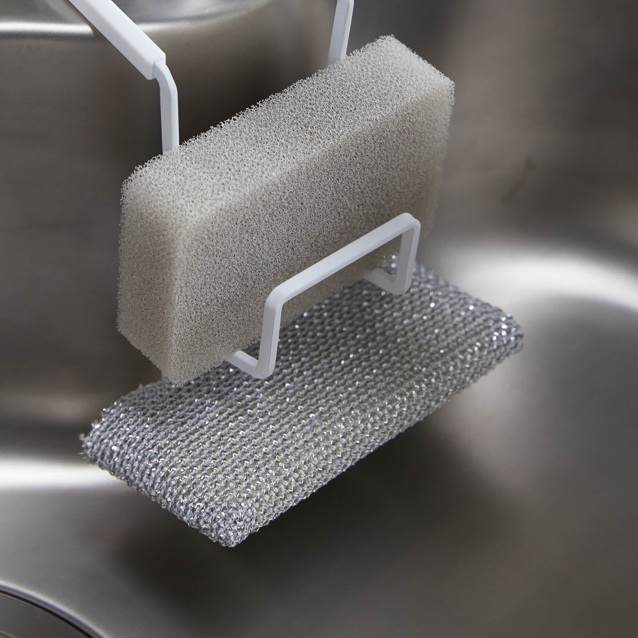 Hanging Double Sponge Holder : Holds Two Sponges