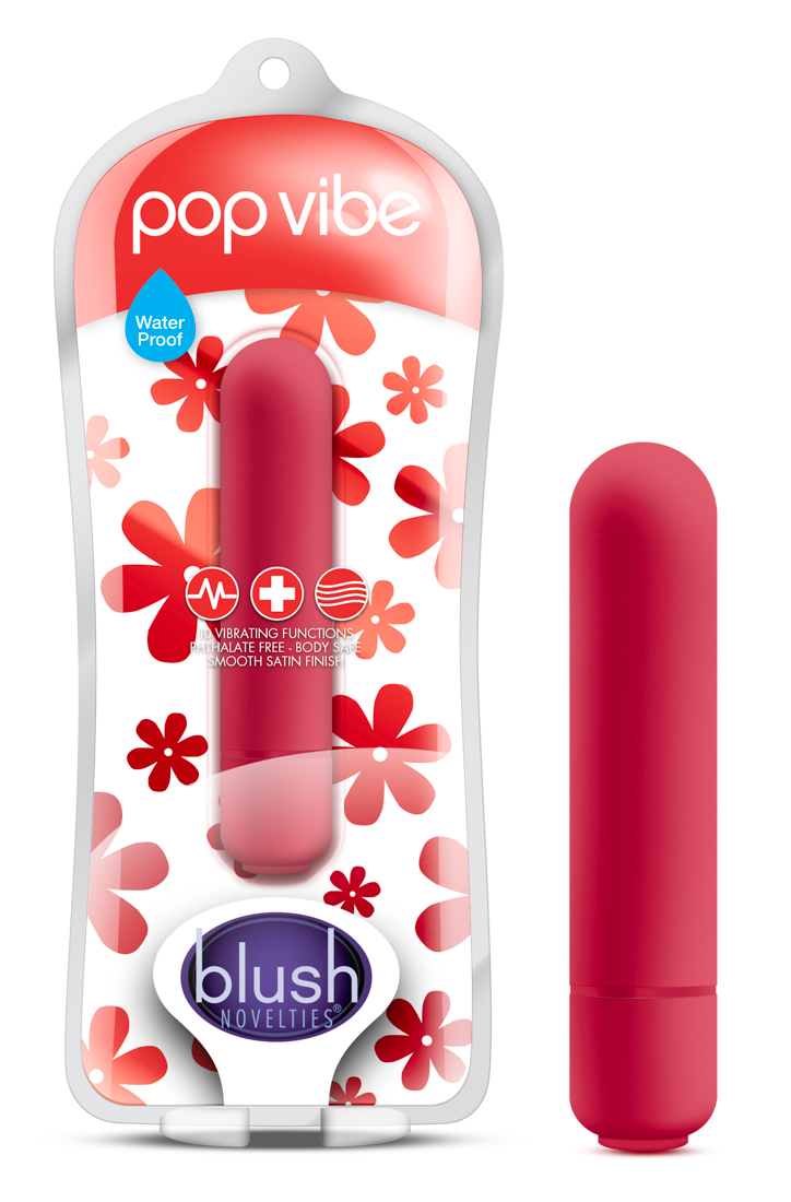 Blush Vive Pop Vibe Cherry Red 3.25-Inch Vibrating Bullet