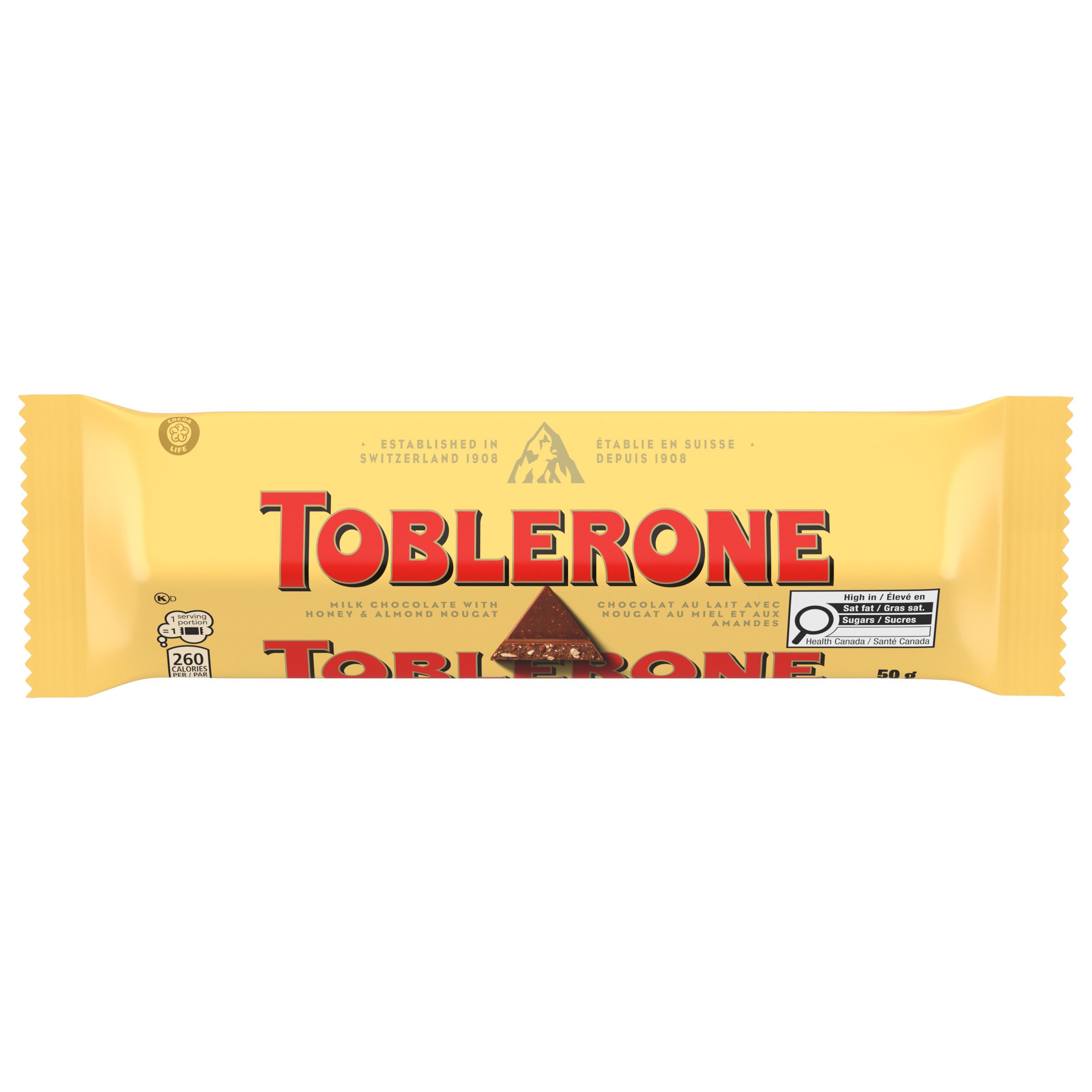 TOBLERONE Milk Chocolate with Honey and Almond Nougat Bar (50 g)-thumbnail-1