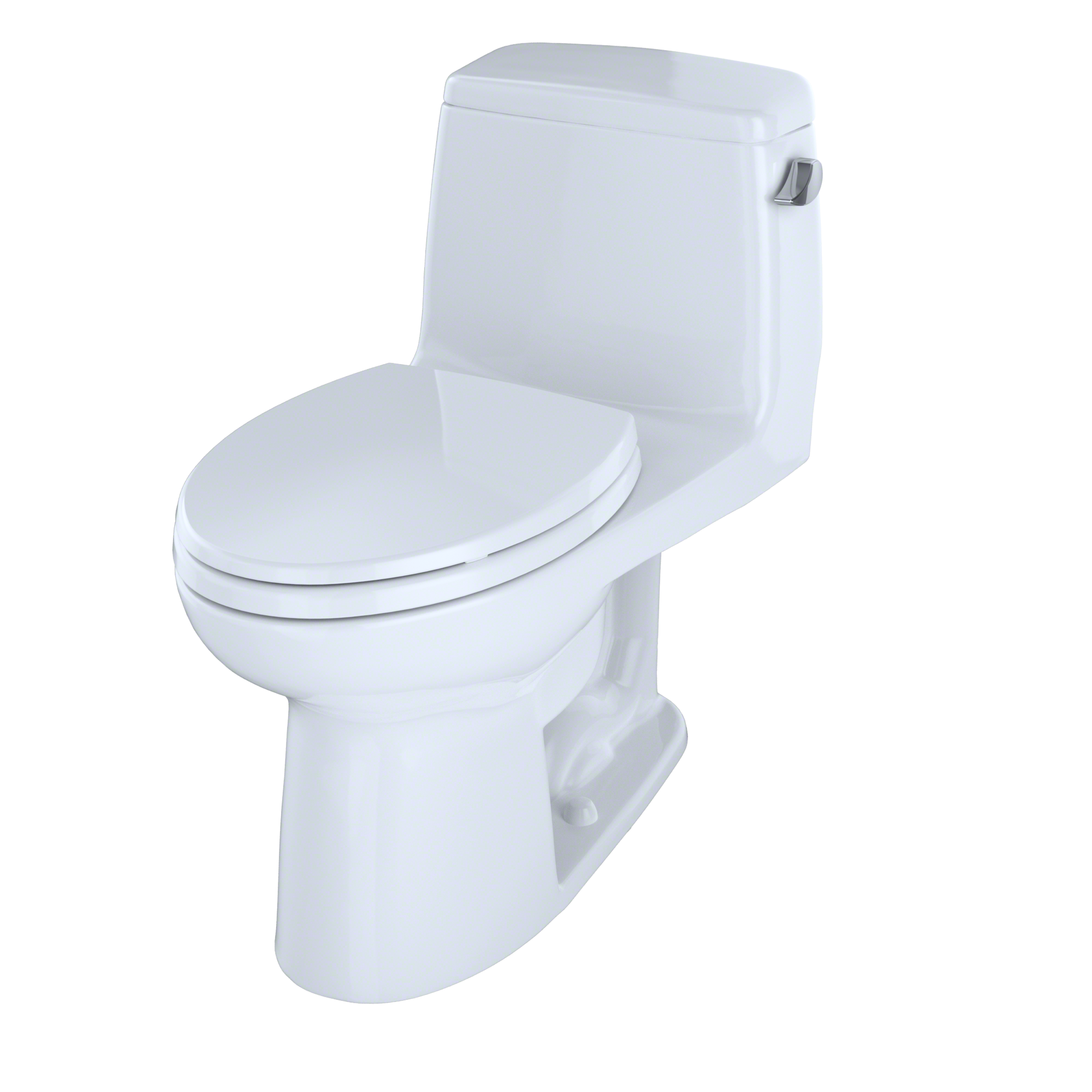 TOTO UltraMax One-Piece Elongated 1.6 GPF ADA Compliant Toilet with Right-Hand Trip Lever, Cotton White, Vitreous China, MS854114SLR#01