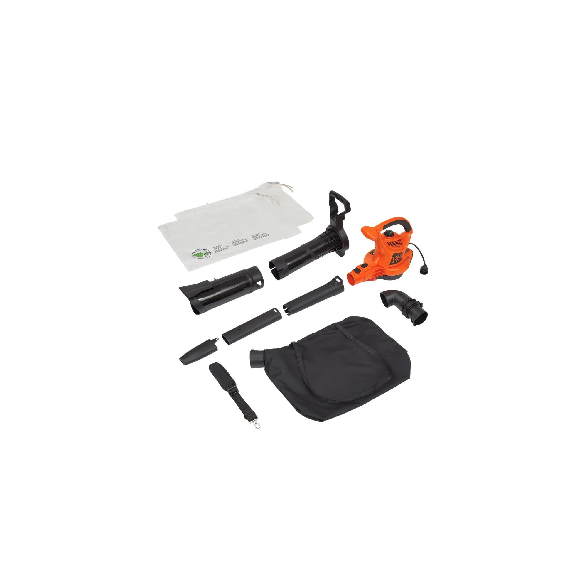 Kit components for the BLACK+DECKER 12 amp blower vacuum