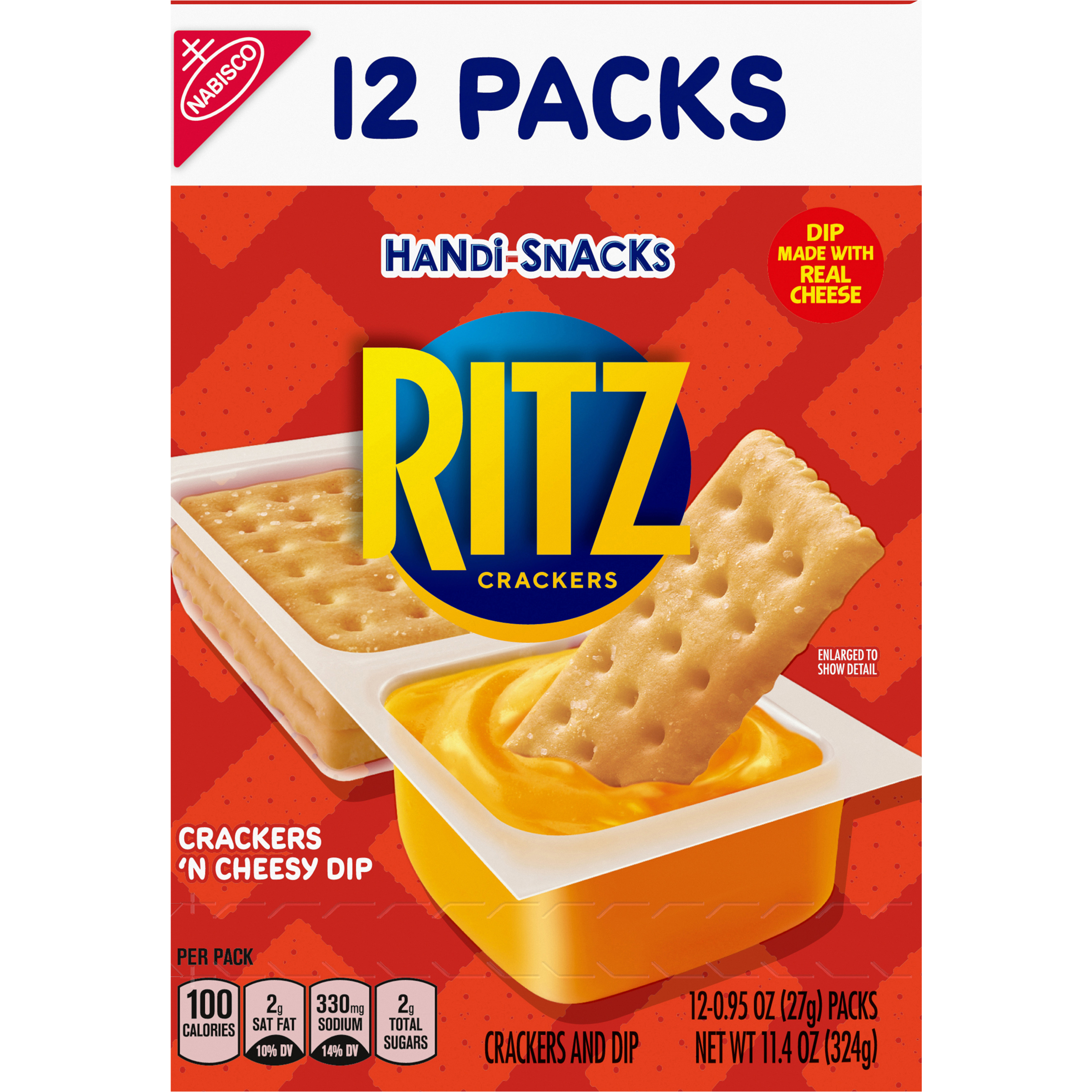 Handi-Snacks RITZ Crackers 'N Cheesy Dip Snack Packs, 12 Snack Packs-2