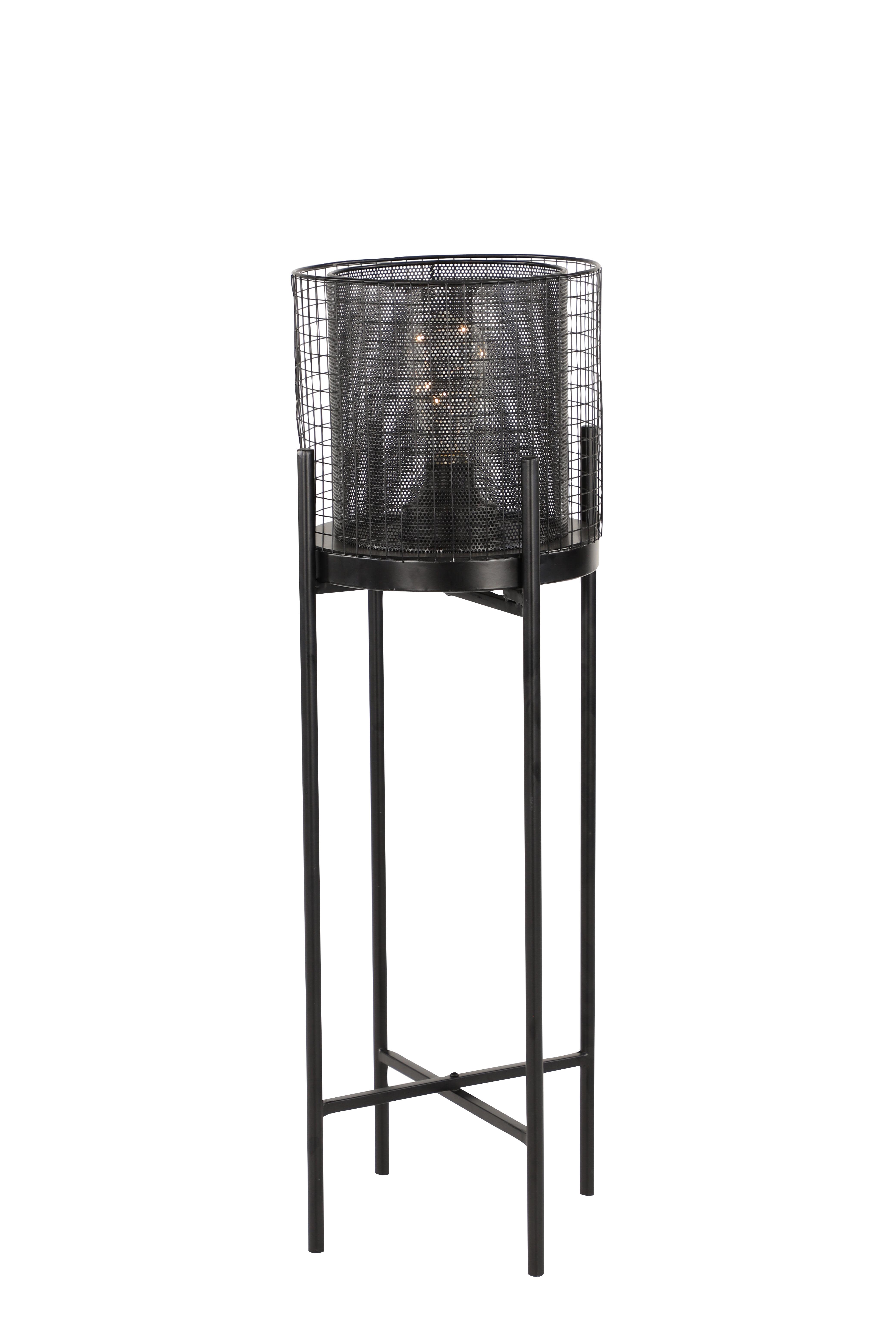 Black Metal  Candle Lantern, 9" x 9" x 30"