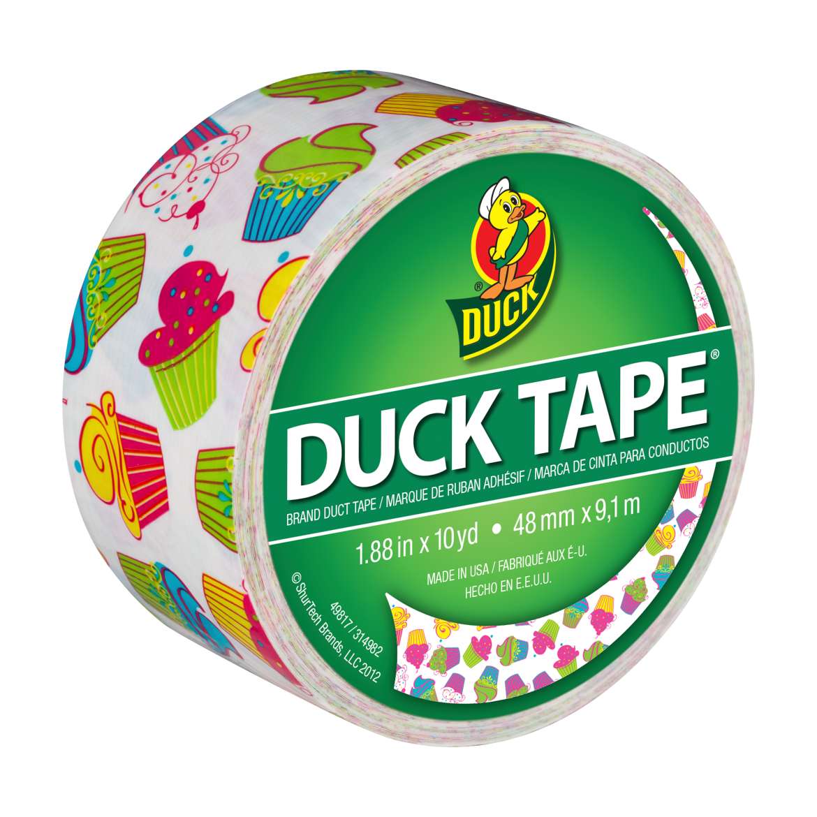 Printed Duck Tape® Brand Duct Tape - Cupcake, 1.88 in. x 10 yd. Image