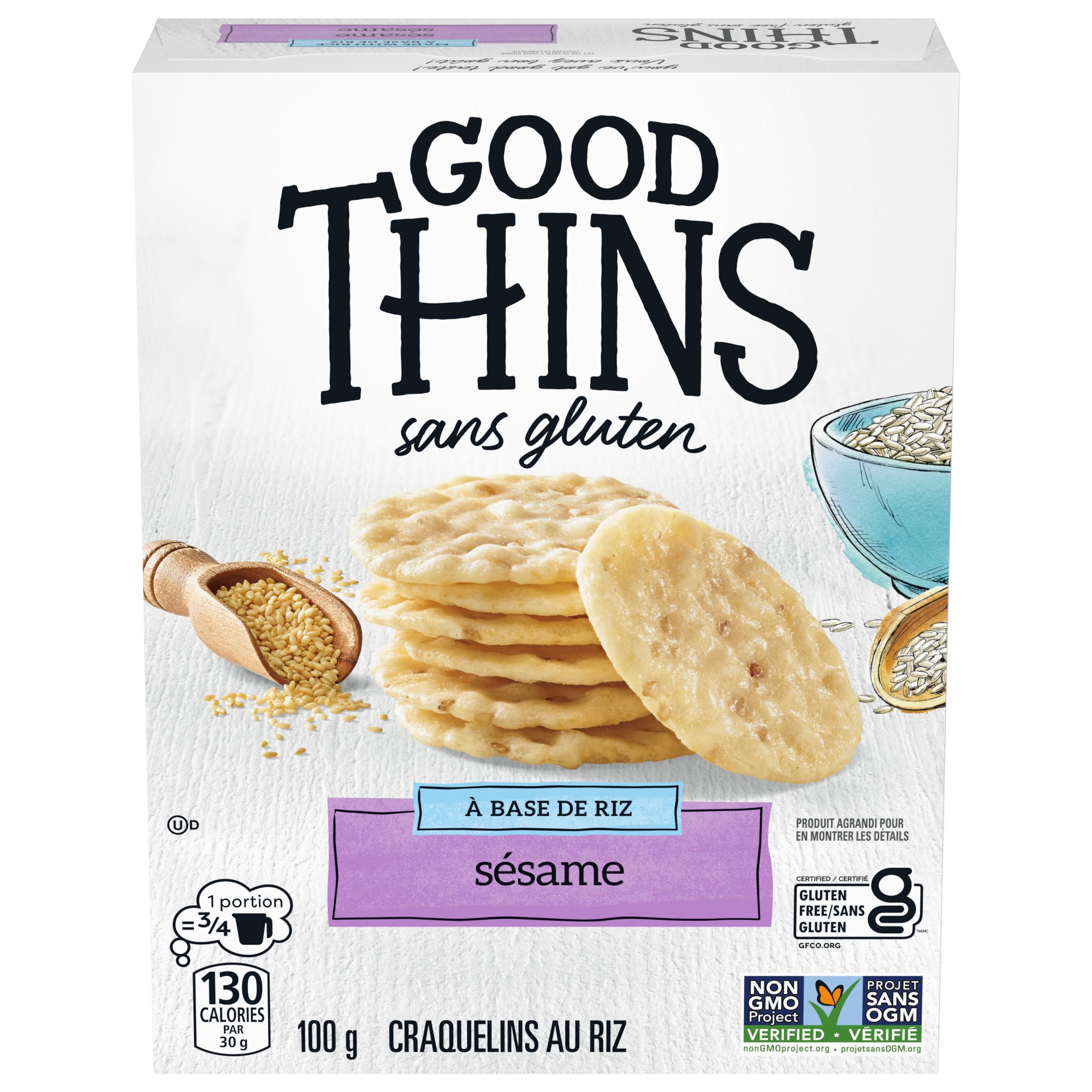 Craquelins GOOD THINS Riz, sésame 100 g-0