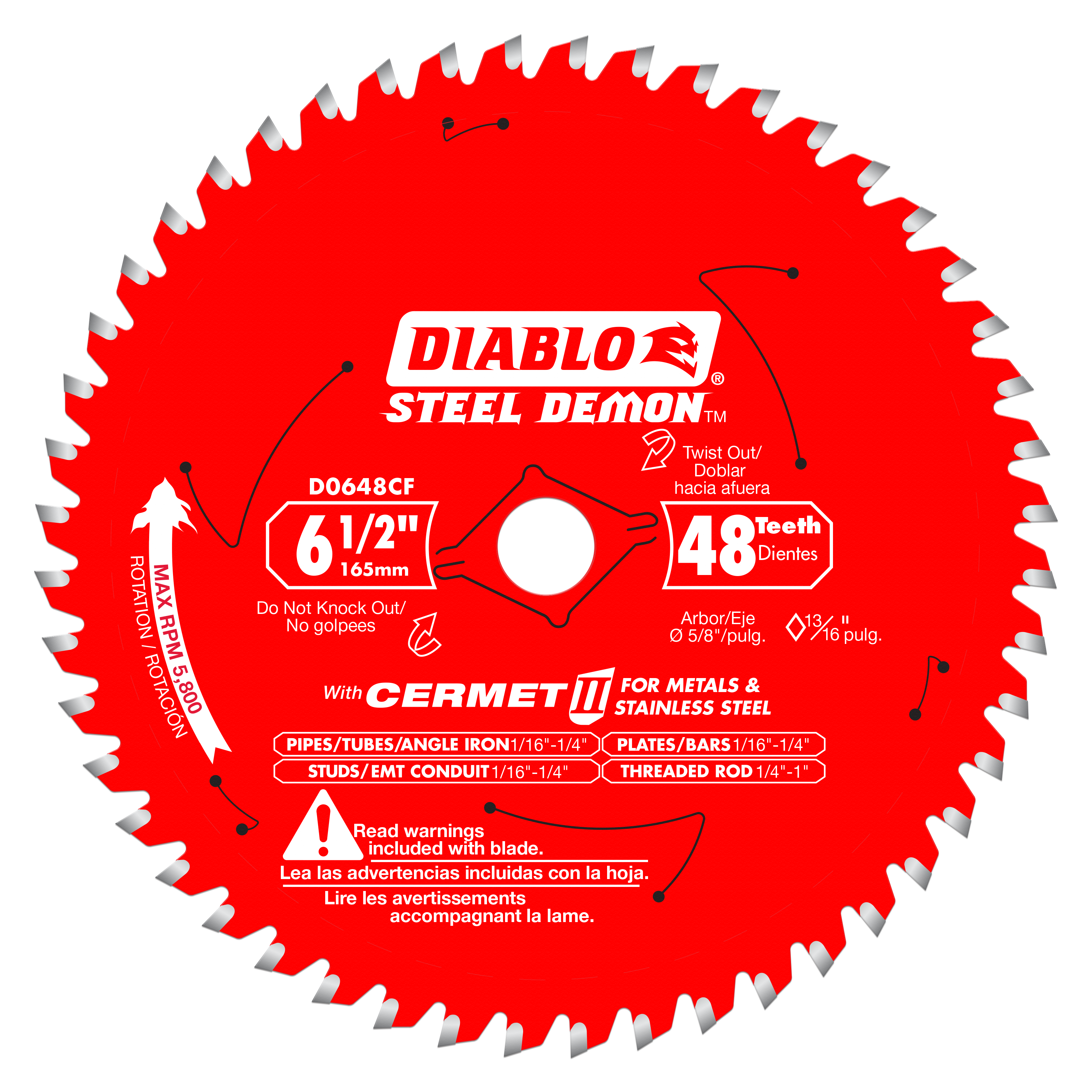 6-1/2 in. x 48 Tooth Steel Demon Cermet II Saw Blade for Metals and Stainless Steel