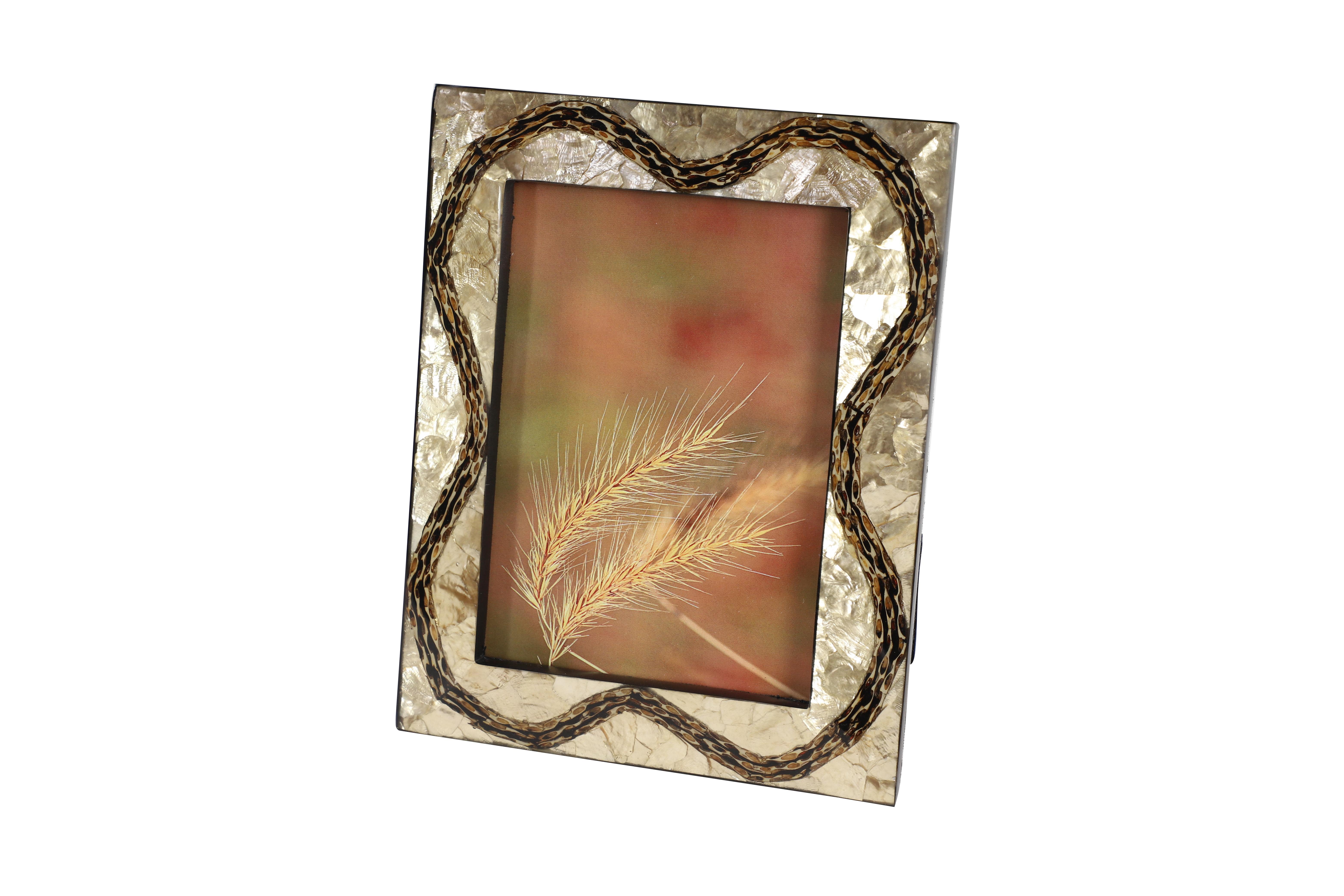 Gold Resin  Photo Frame, 7" x 1" x 9"