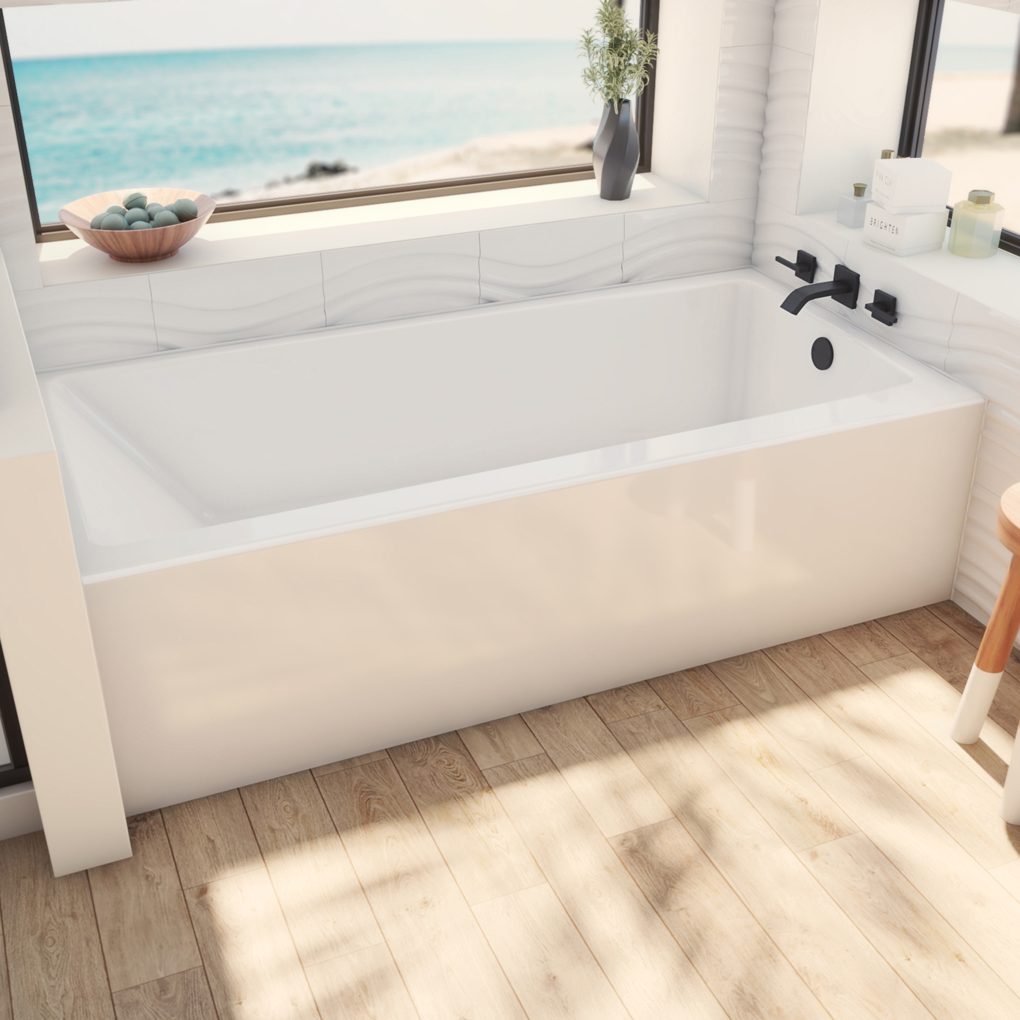6030 SMIN 60 x 30 AcrylX Alcove Right-Hand Drain Bathtub in White view 4