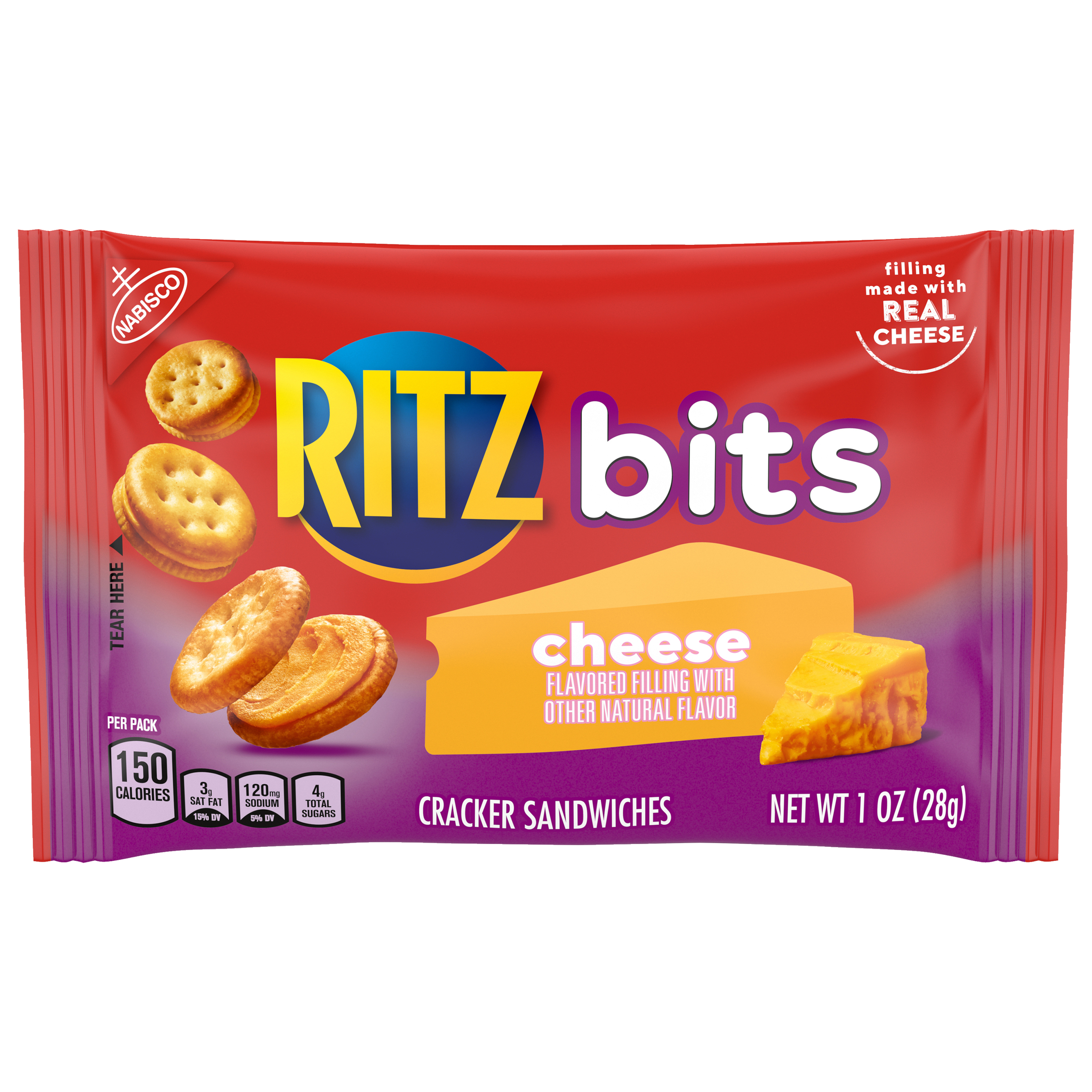 RITZ Bits Cheese Sandwich Crackers, 12 Snack Packs-thumbnail-1