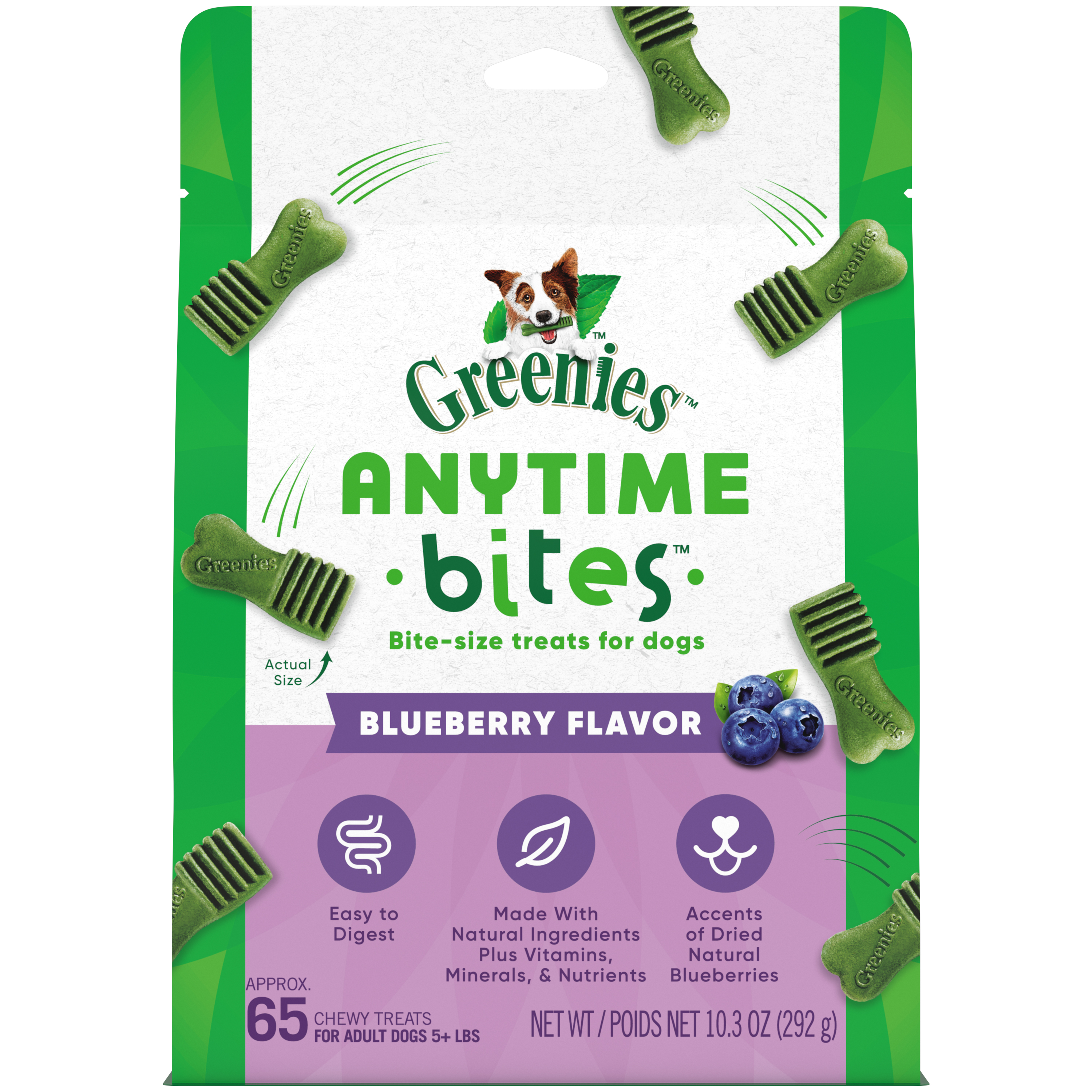 10.34 oz. Greenies Anytime Bites Blueberry - Health/First Aid