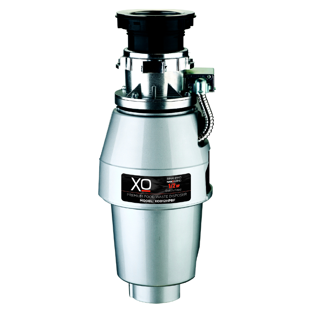 XO Appliances 1/2 HP 5 Year Warranty, Batch Feed waste disposal