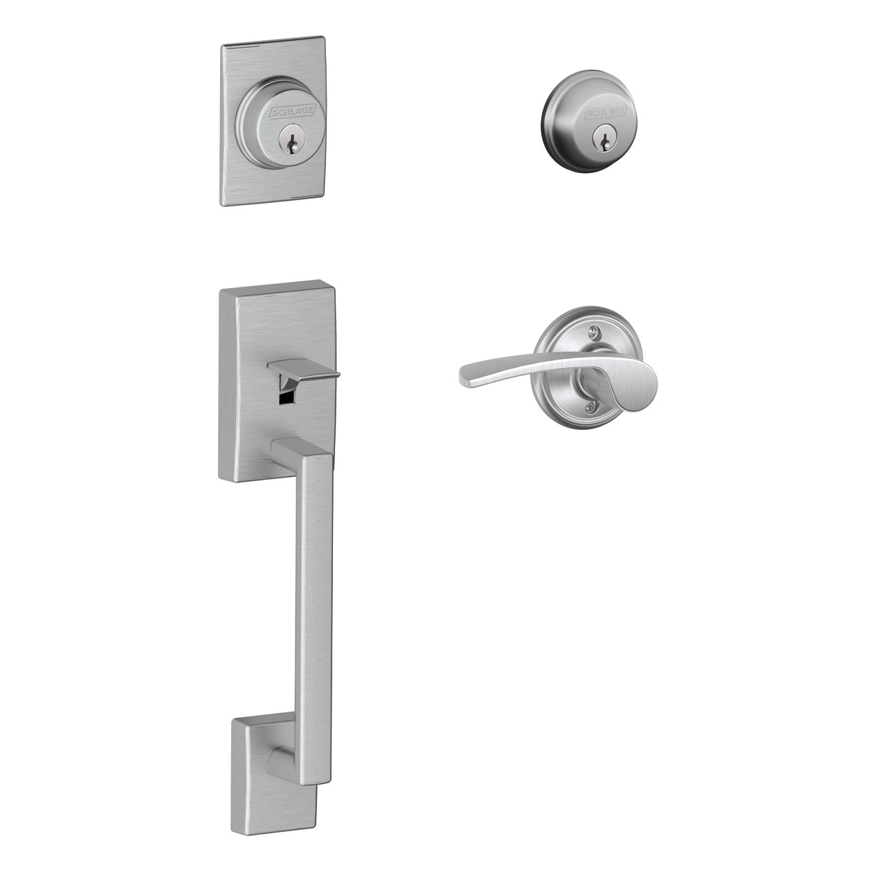 Double Cylinder Handleset and Merano Lever