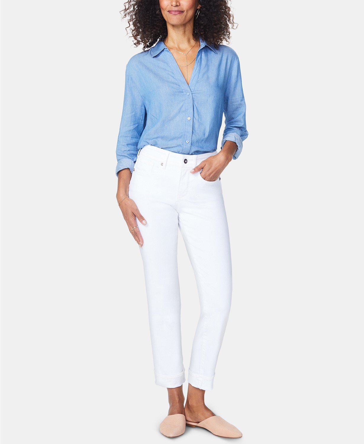 white straight leg jeans