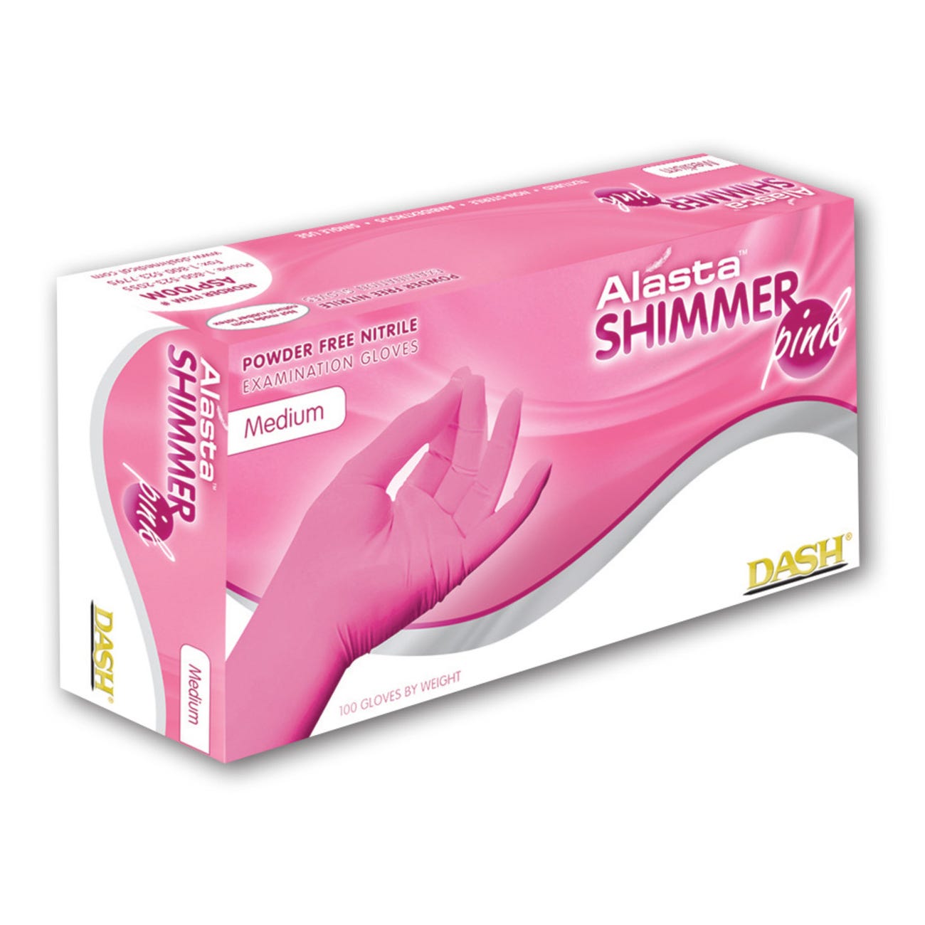 Alasta™ Shimmer Pink Nitrile Exam Gloves, Small, - 100/Box, 10 Boxes/Case