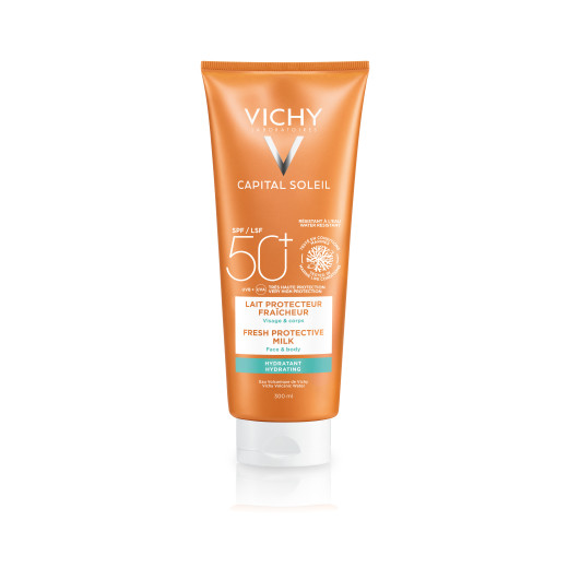 vichy capital soleil fresh protective milk - çok yüksek korumalı yüz ve vücut sütü - spf 50+ - 300 ml