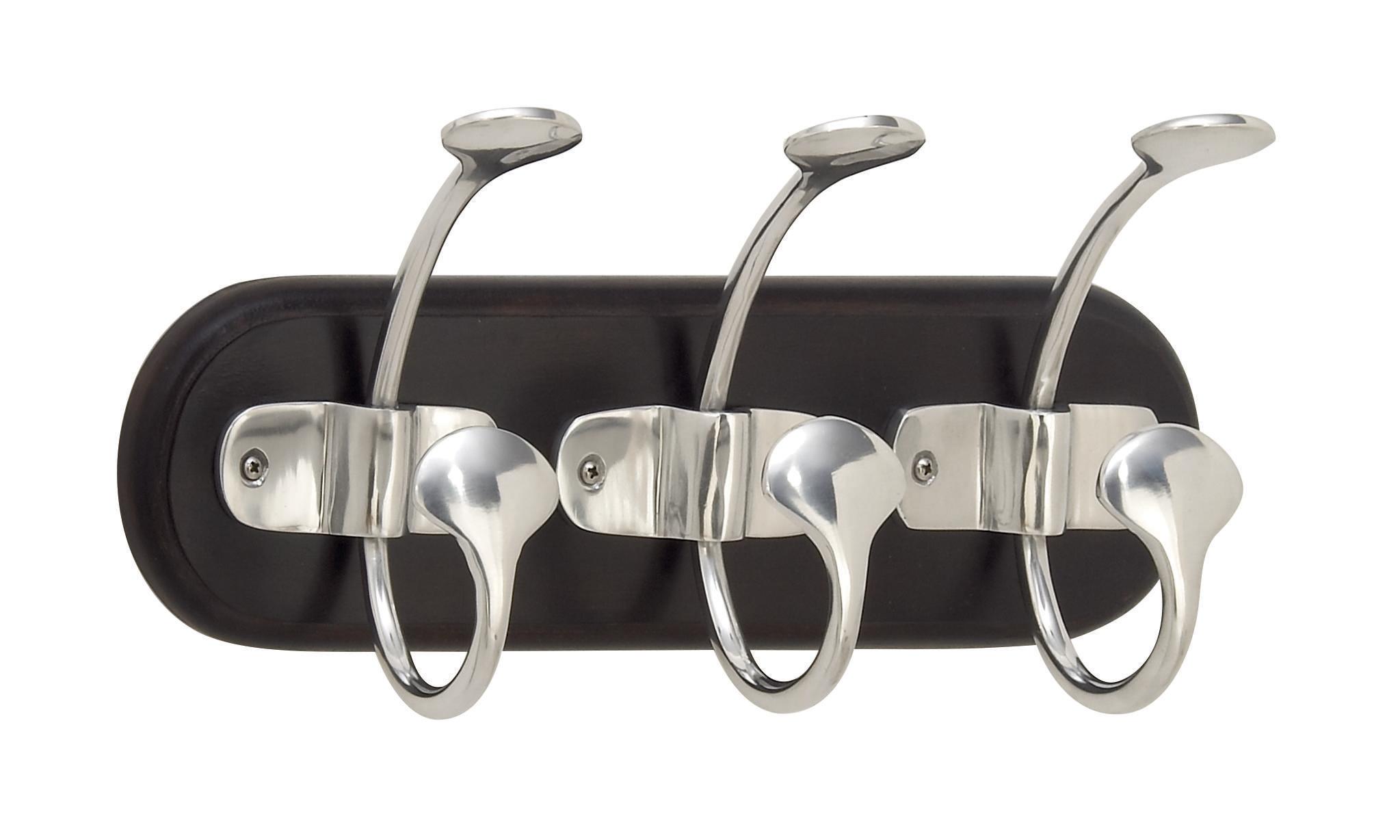 Black Mango Wood  Wall Hook, 16" x 4" x 7"