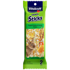 Image of Vitakraft Crunch Sticks Rabbit Treat Popped Grains & Honey Flavor-2 Sticks
