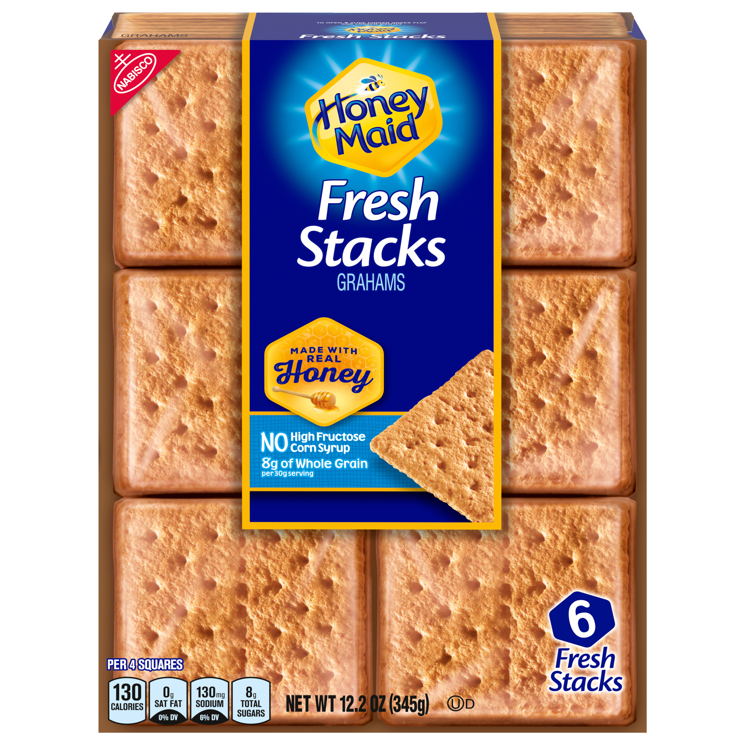 Honey Maid Fresh Stacks Graham Crackers, 1 Box of 6 Stacks