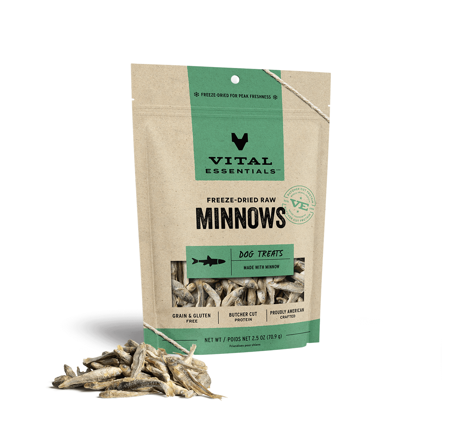 Vital Essentials Freeze-Dried Minnows Dog Treats, 2.5 oz - Health/First Aid