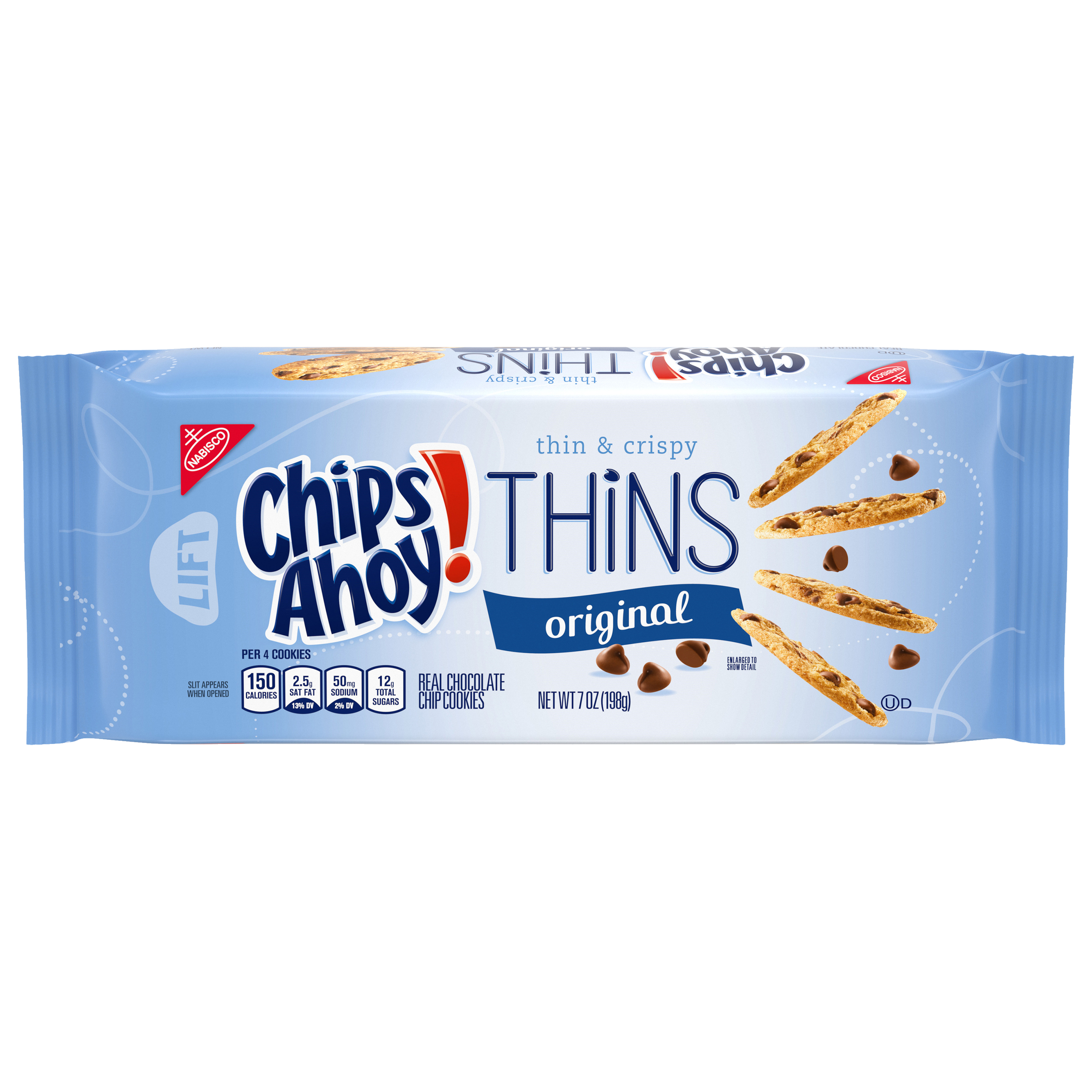 CHIPS AHOY! Thins Original Chocolate Chip Cookies, 7 oz-0