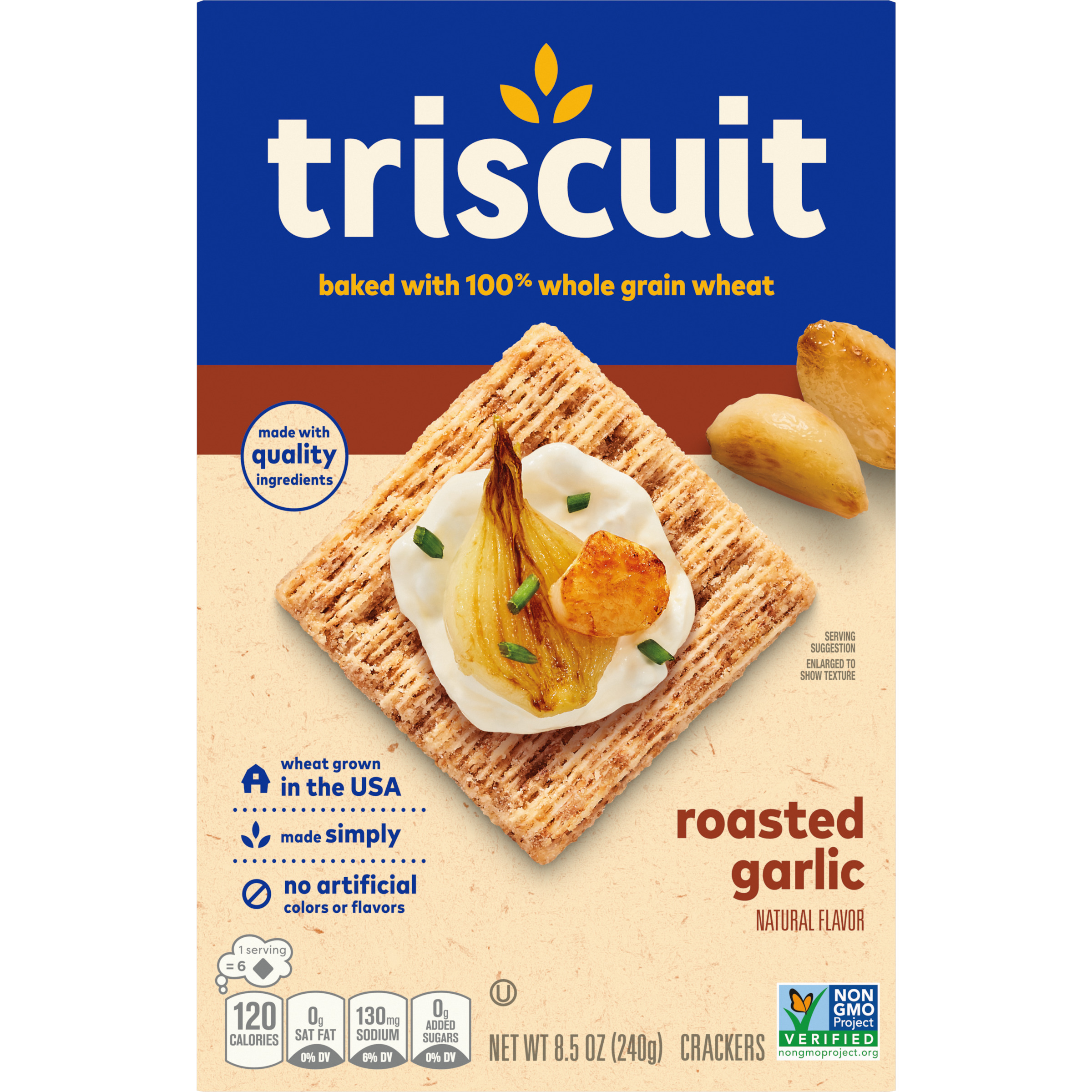 Triscuit Roasted Garlic Whole Grain Wheat Crackers, 8.5 oz-3