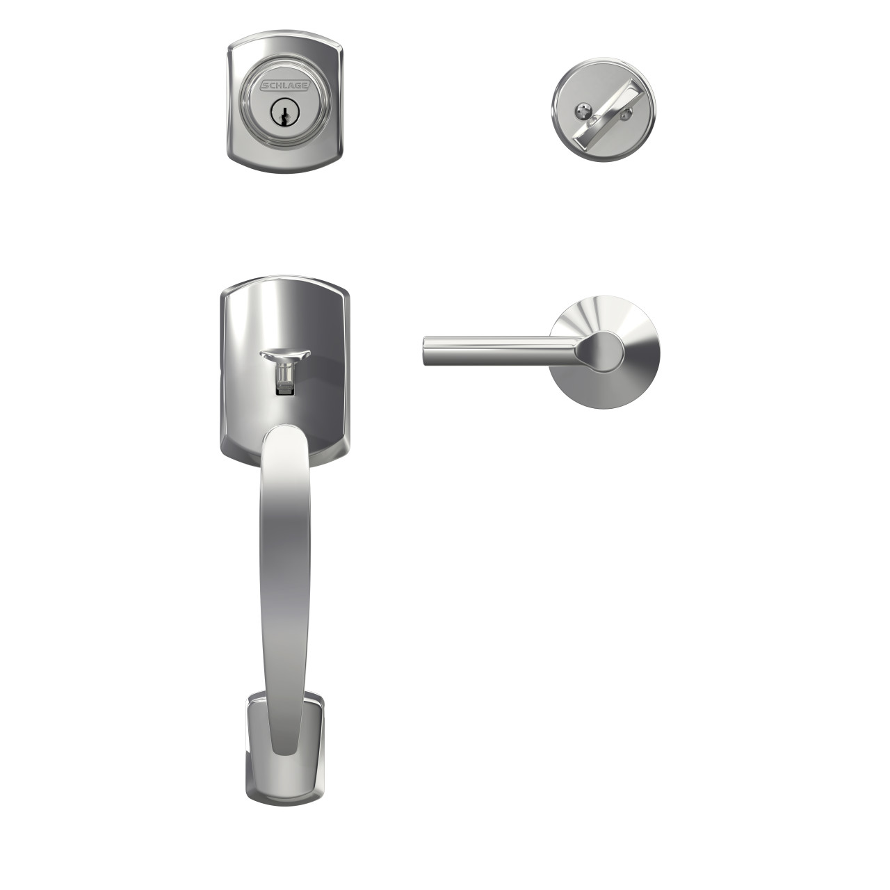 Custom Single Cylinder Handleset and Broadway Lever with Kinsler Trim