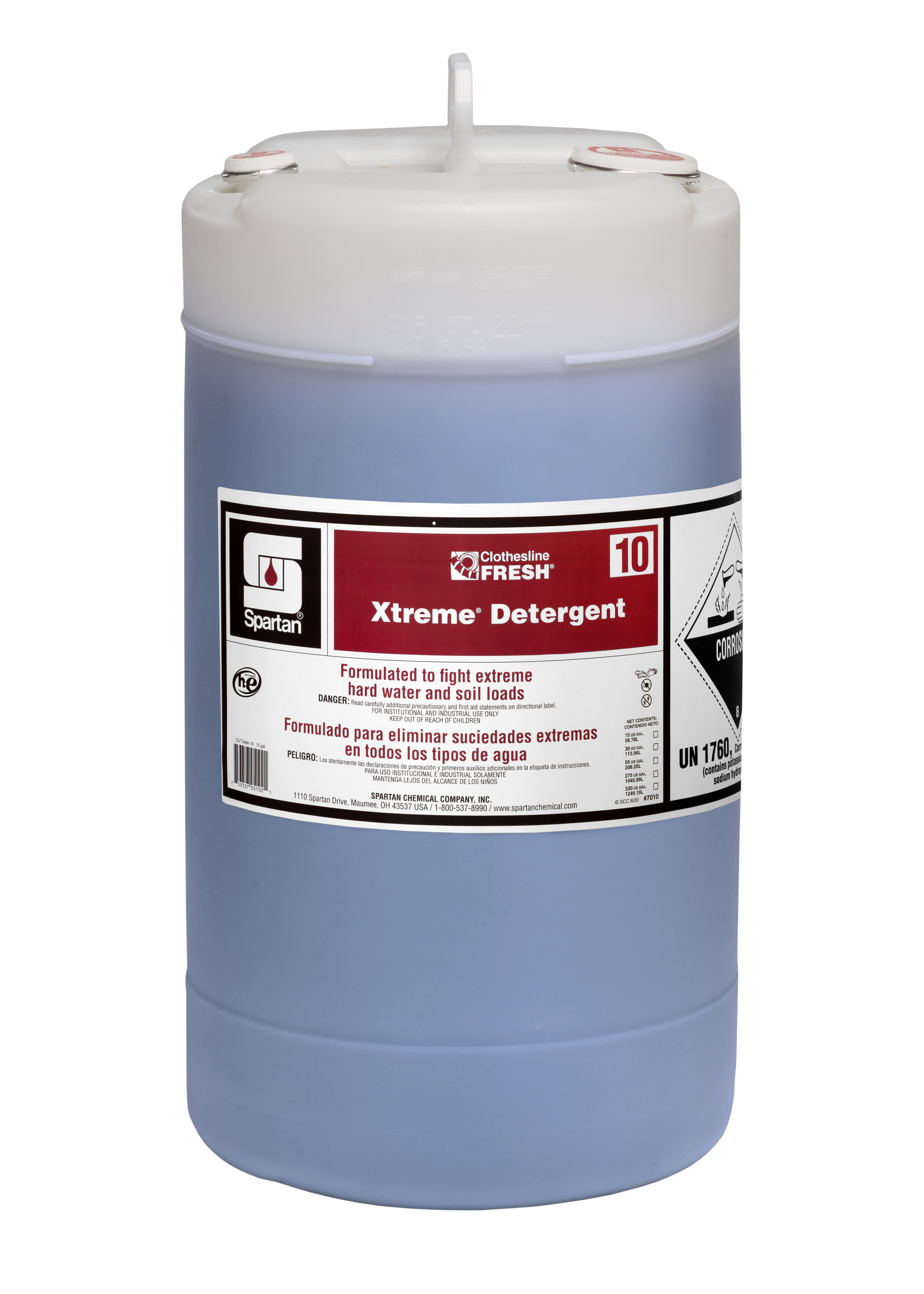 Spartan Chemical Company Clothesline Fresh Xtreme Detergent 10, 15 GAL DRUM