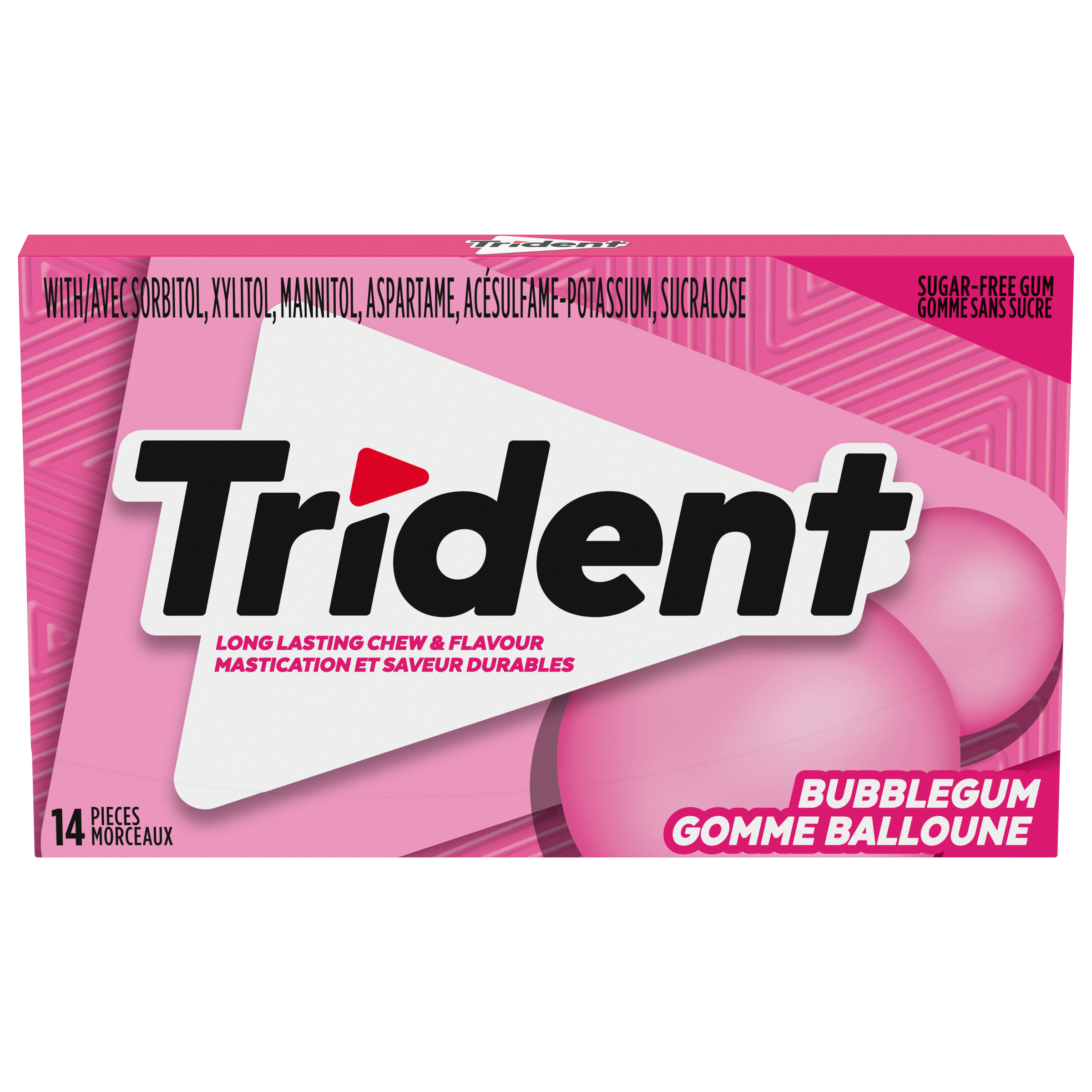 Trident Bubblegum Sugar Free Gum, 14 Piece Pack-thumbnail-0